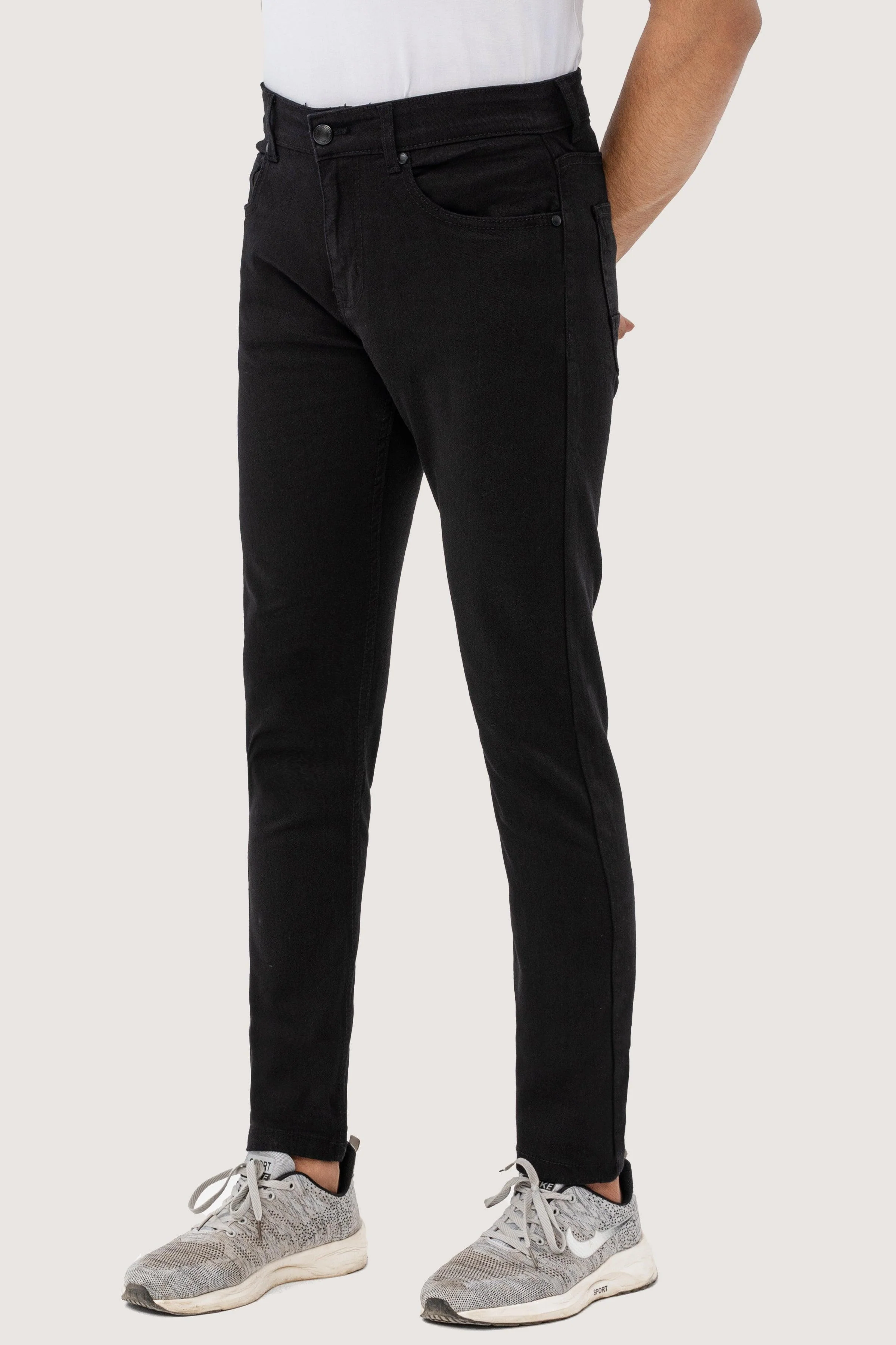 SLIM LEG DENIM JEANS BLACK - Image 2