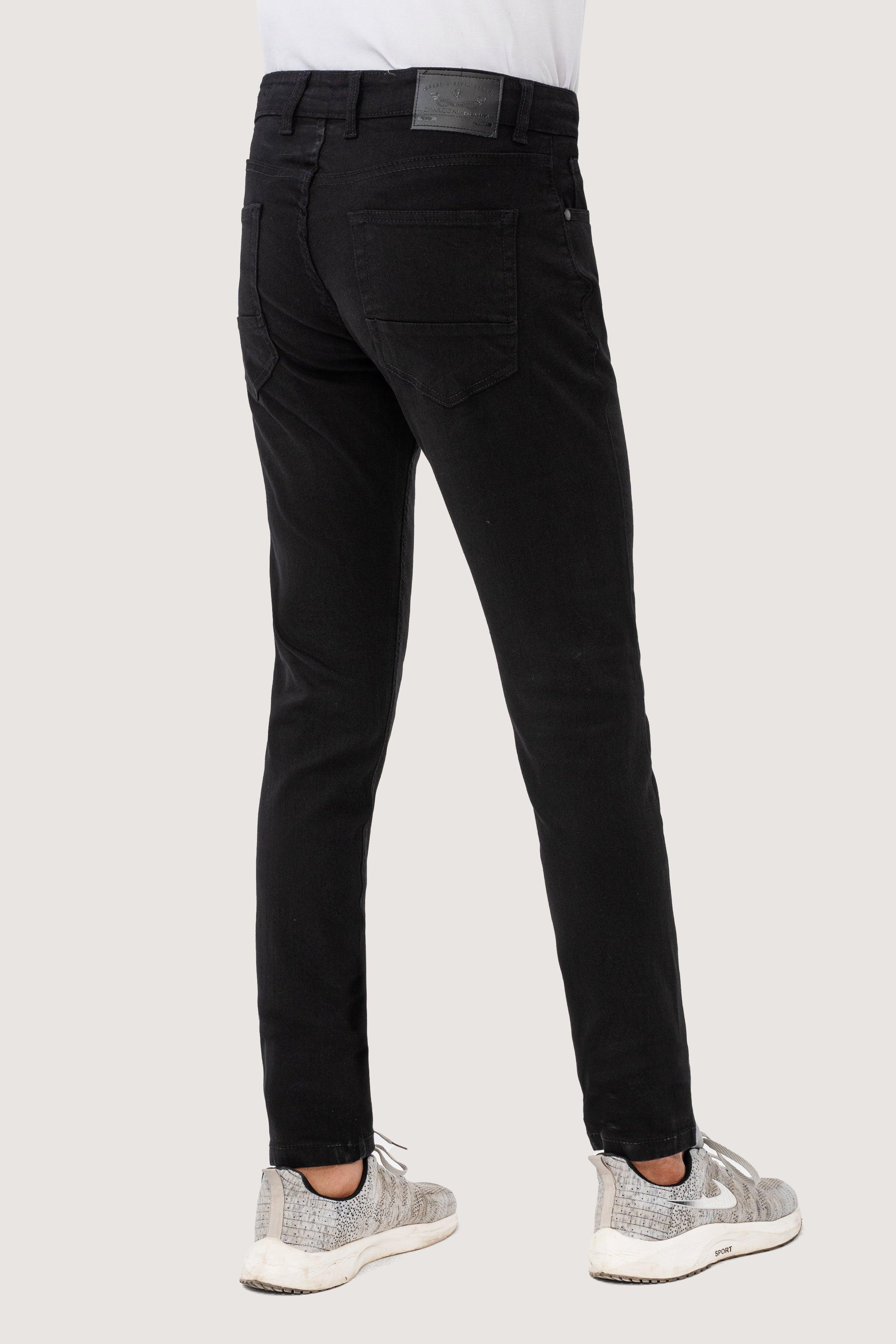 SLIM LEG DENIM JEANS BLACK - Image 3