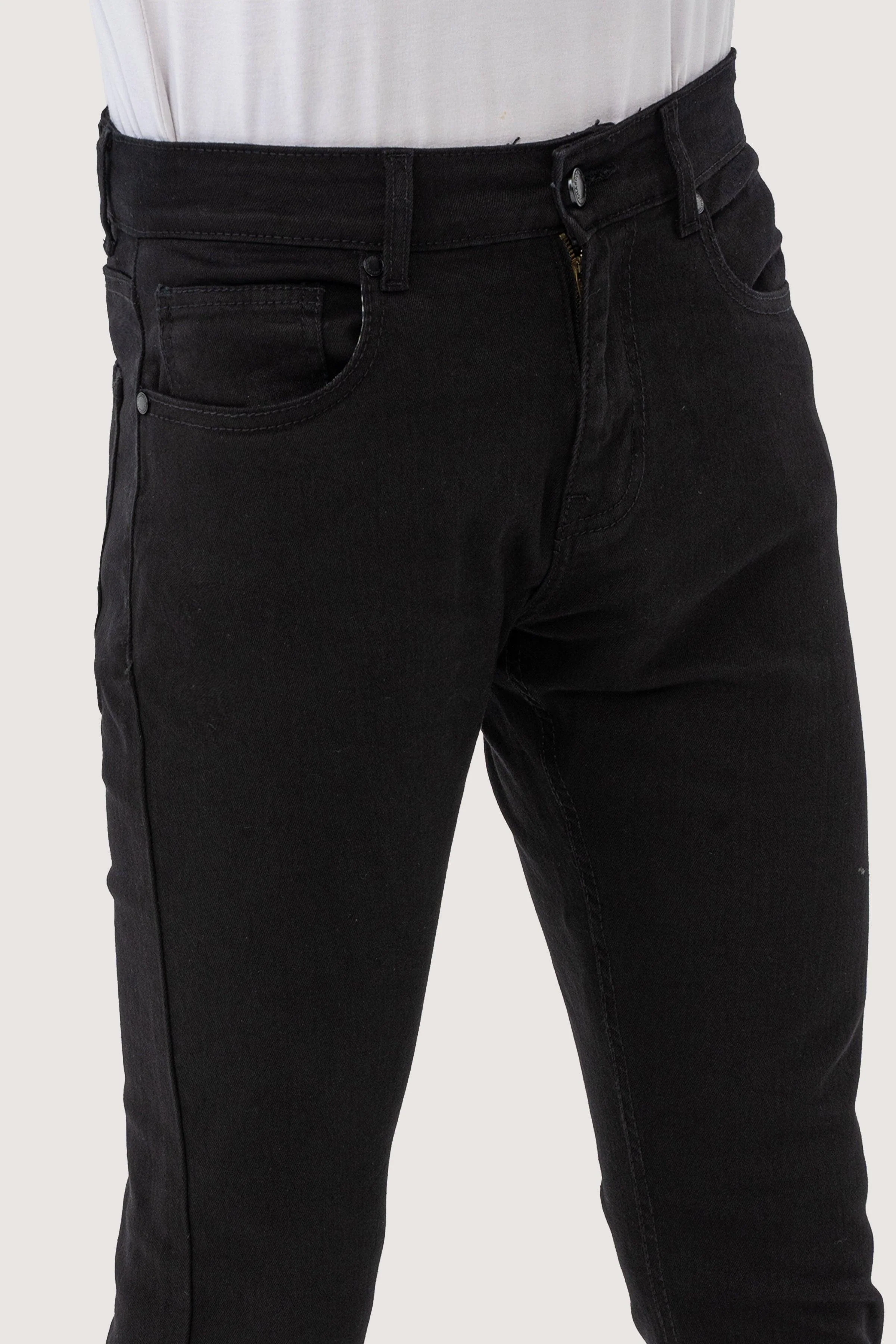 SLIM LEG DENIM JEANS BLACK - Image 4