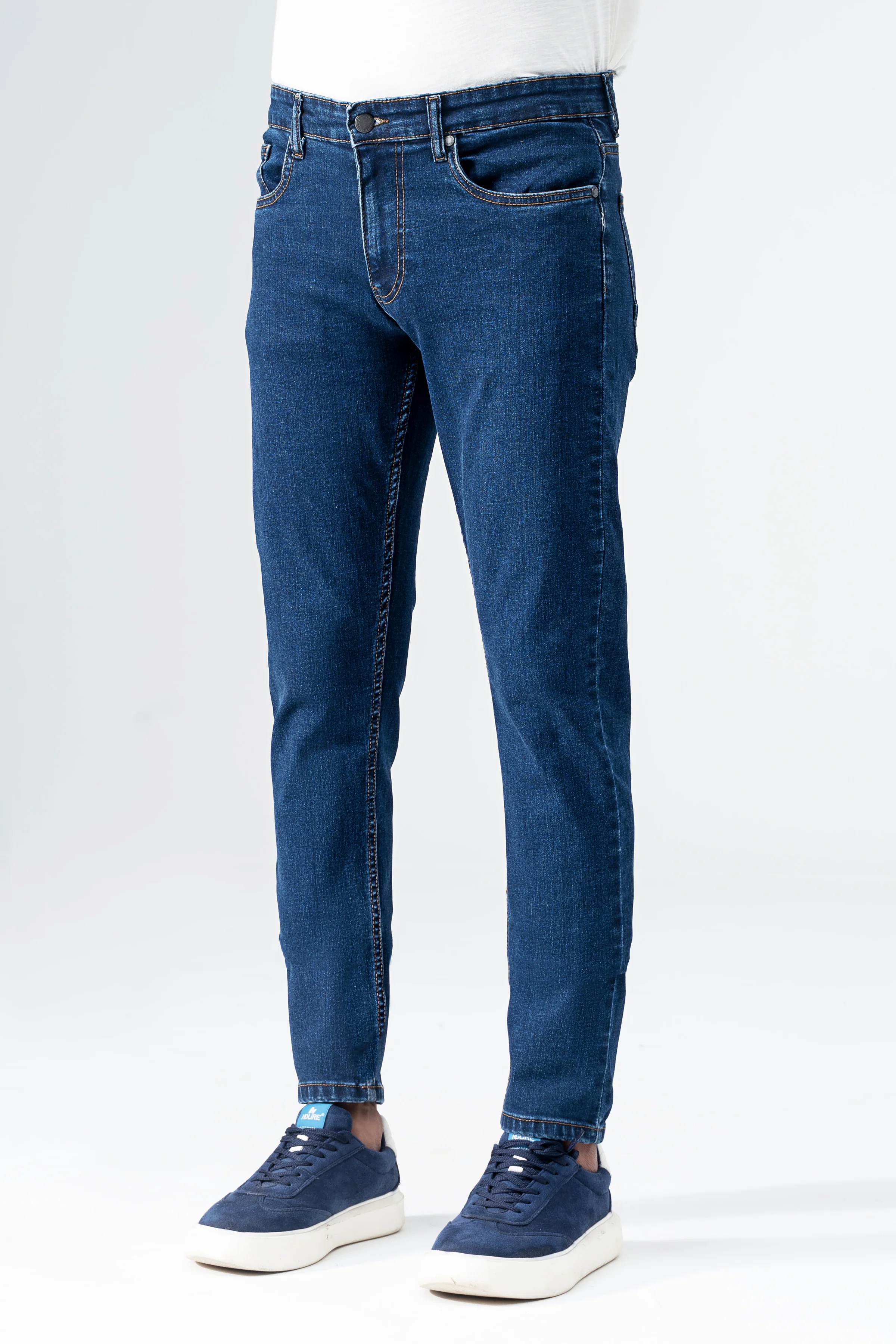 SLIM LEG DENIM JEANS DARK BLUE - Image 2