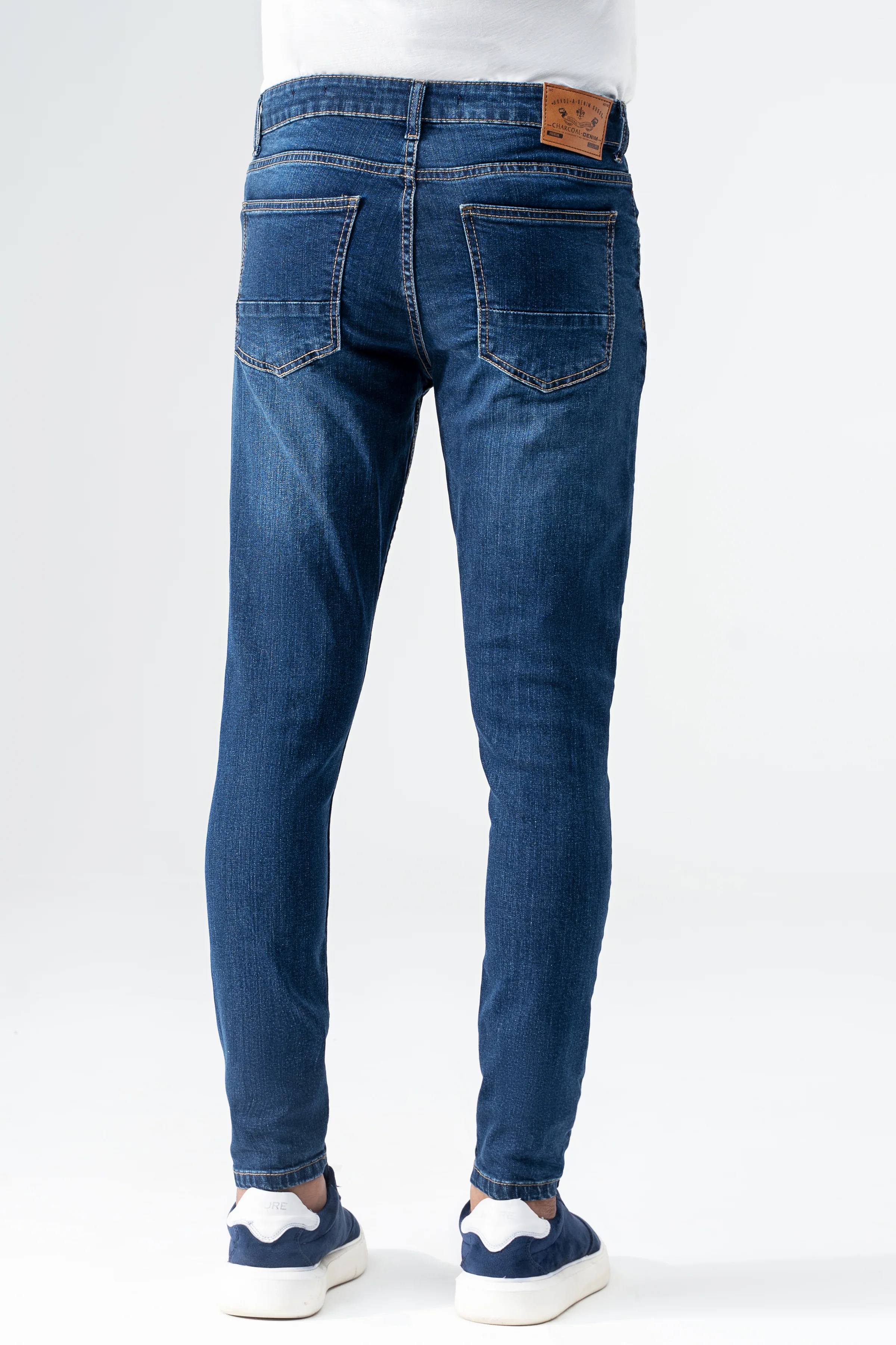 SKINNY LEG DENIM JEANS DARK BLUE - Image 3