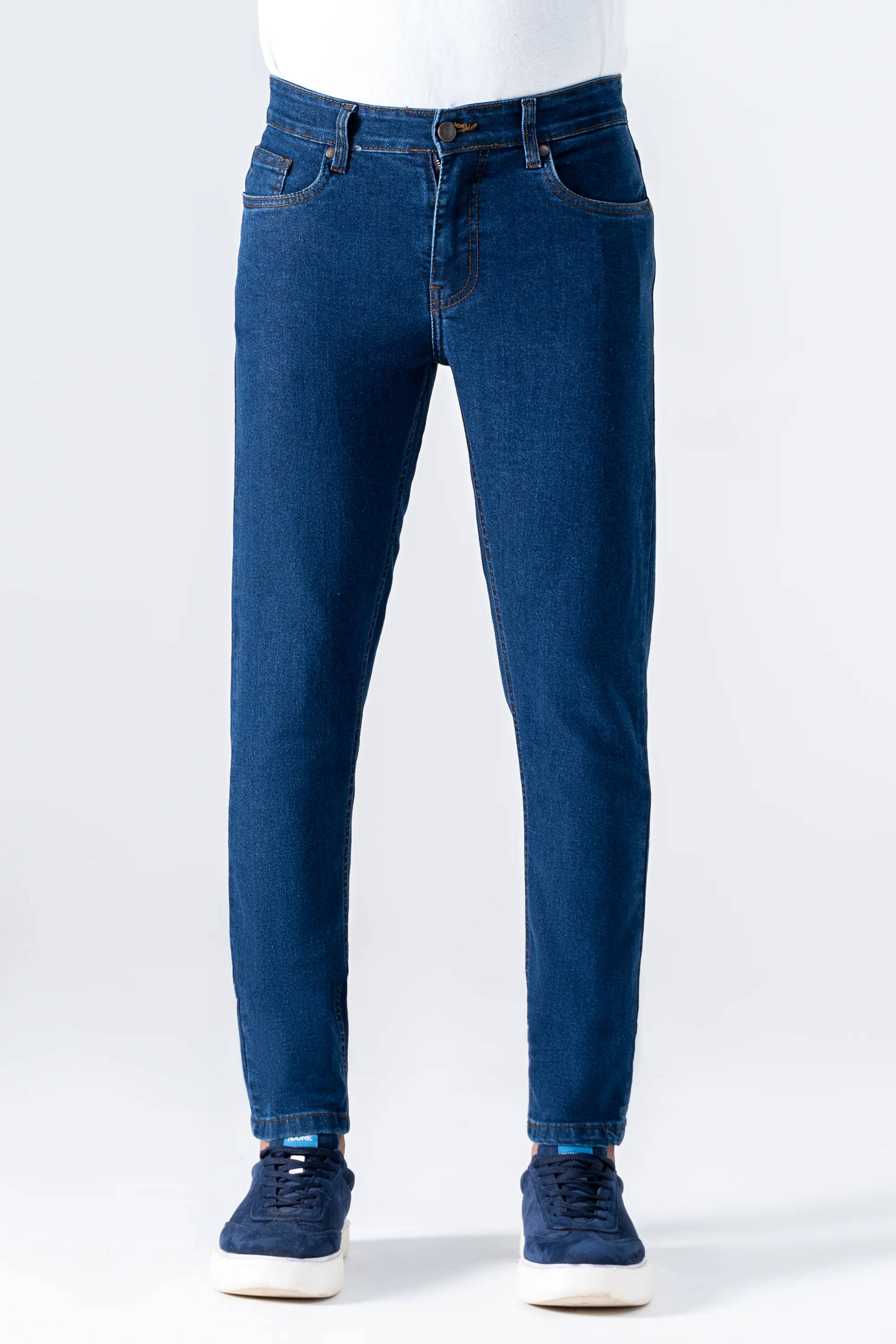 SLIM LEG DENIM JEANS DARK BLUE - Image 3
