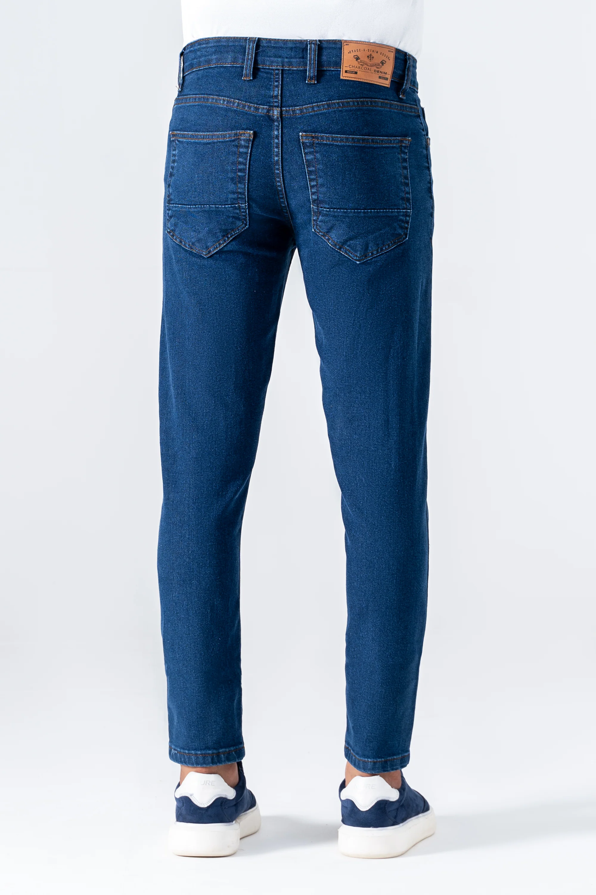 SLIM LEG DENIM JEANS DARK BLUE - Image 4