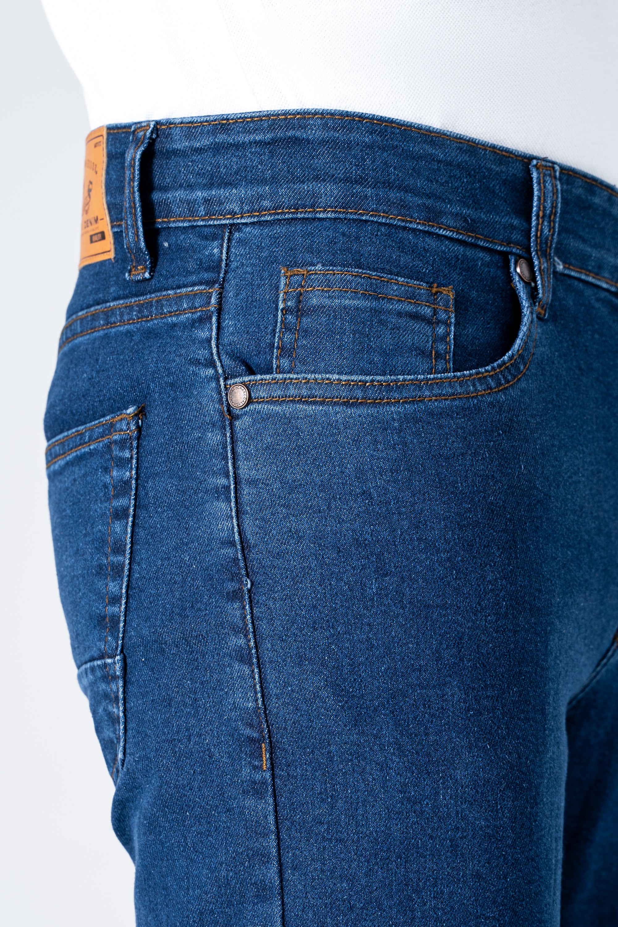 SLIM LEG DENIM JEANS DARK BLUE - Image 5