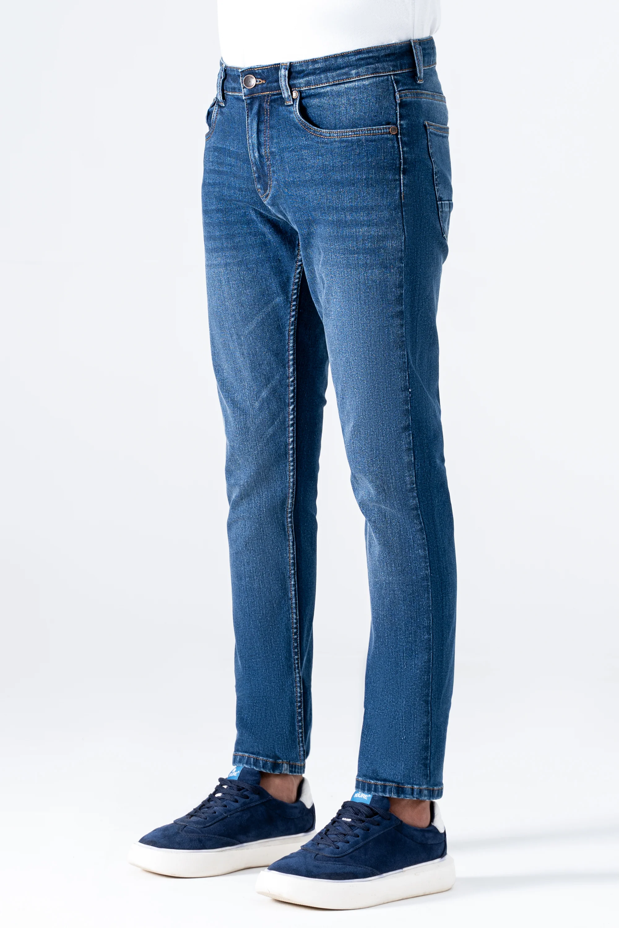 SLIM LEG DENIM JEANS DARK BLUE - Image 2