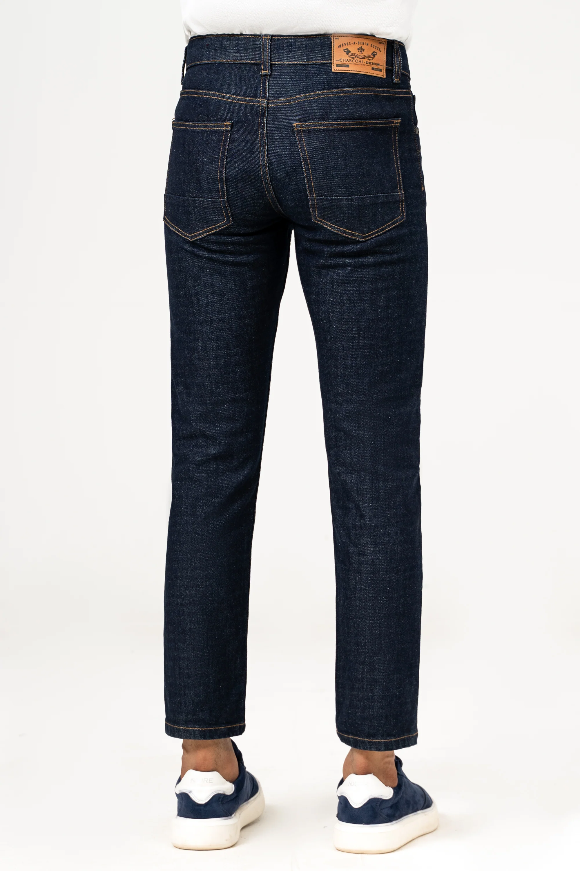 SLIM LEG DENIM JEANS DARK BLUE - Image 4