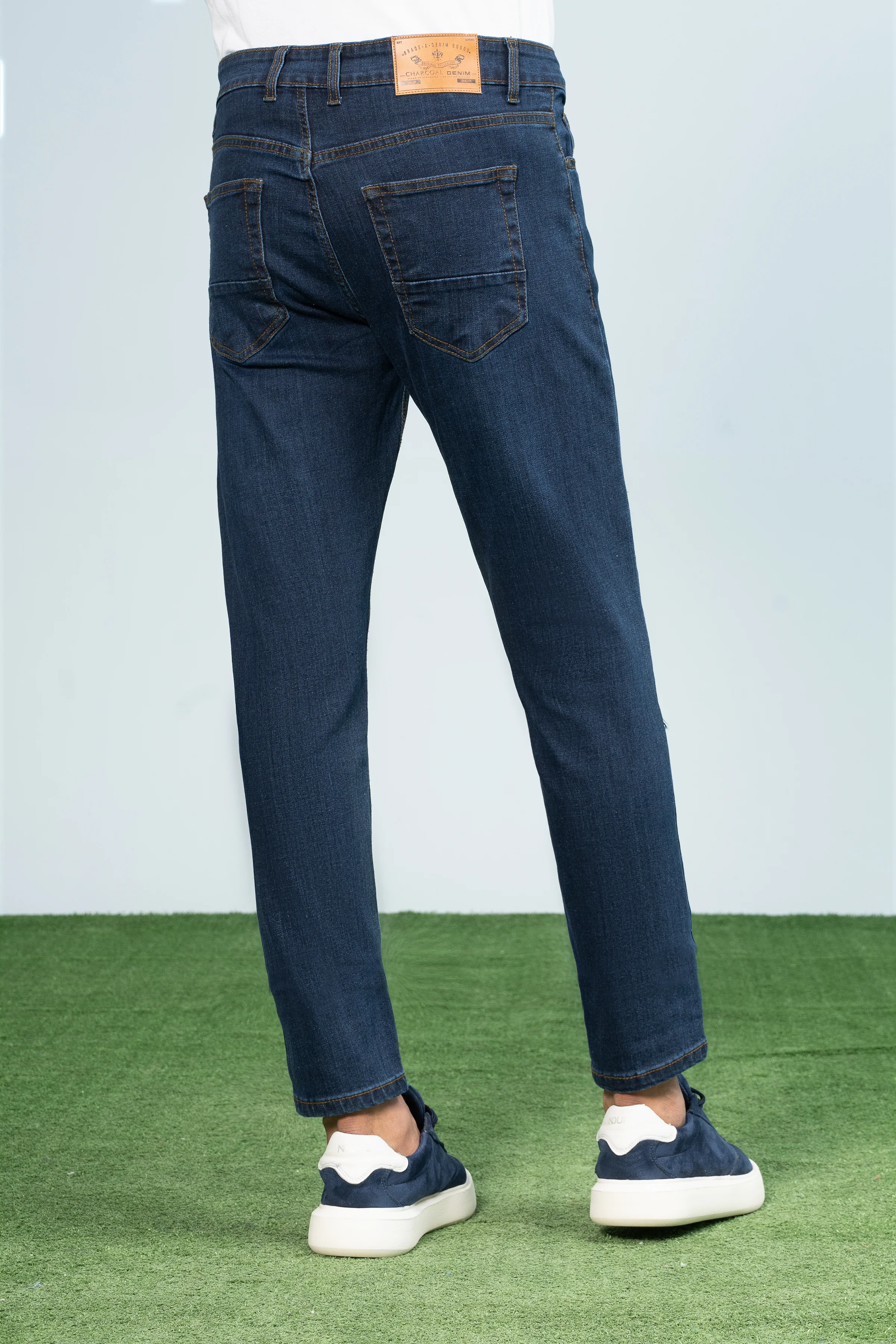 SLIM LEG DENIM JEANS DARK BLUE - Image 3