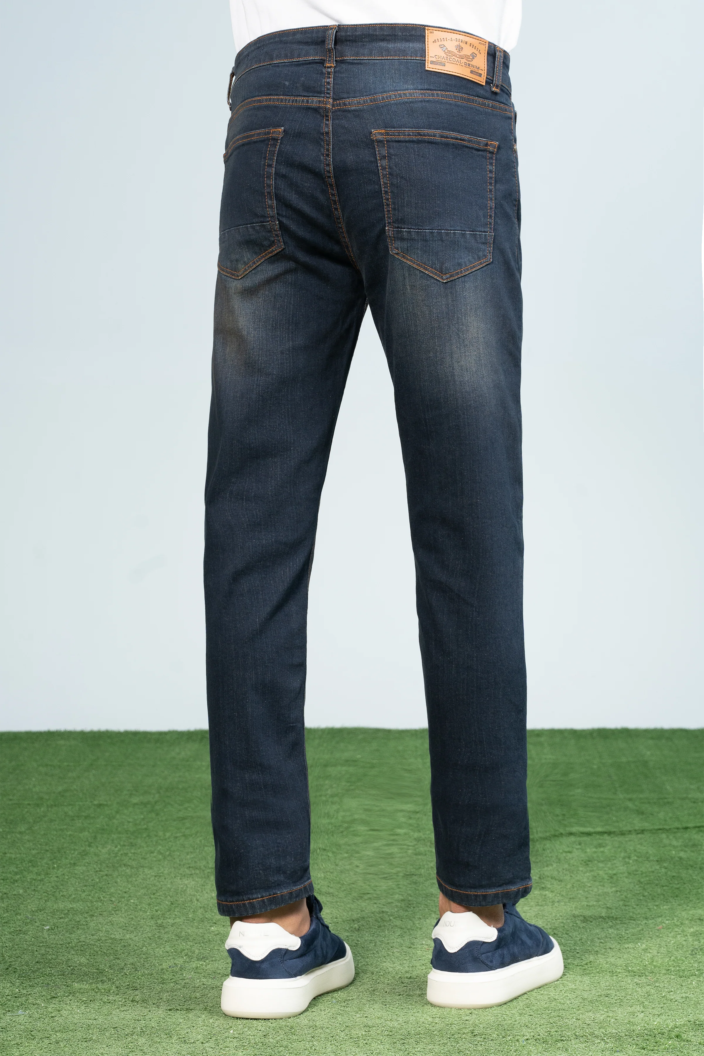 SLIM LEG DENIM JEANS DARK BLUE - Image 3