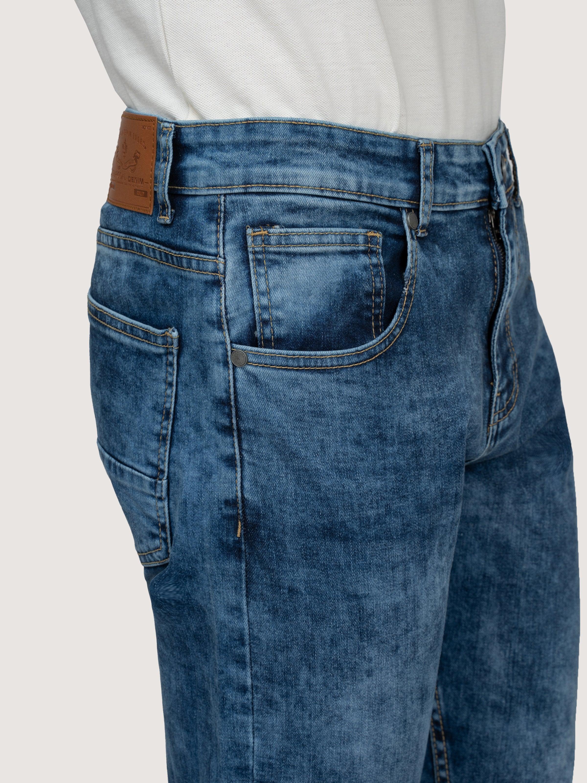 SLIM LEG DENIM JEANS MID BLUE RANDOM - Image 4
