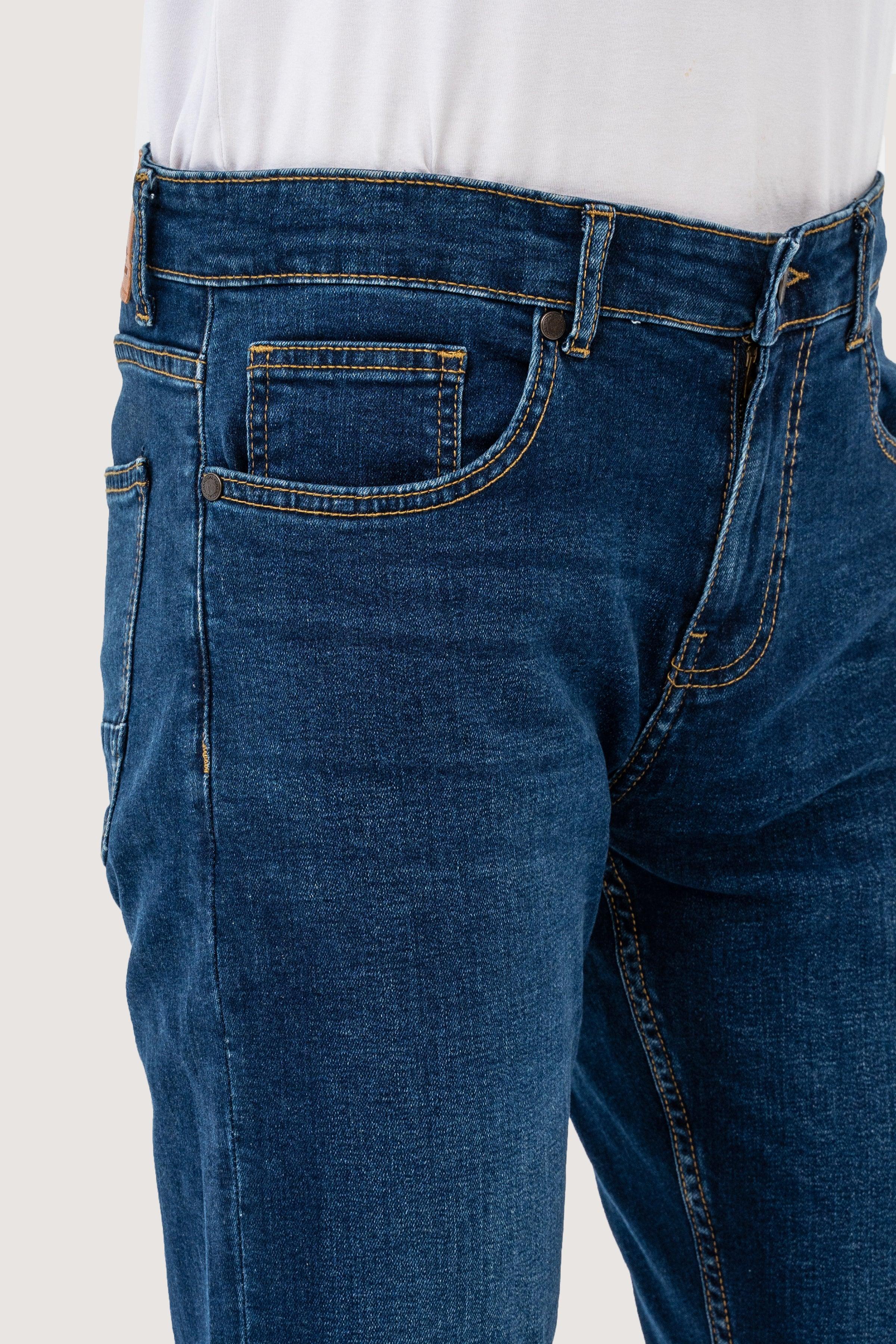 SLIM LEG DENIM JEANS DARK BLUE TINTED - Image 4