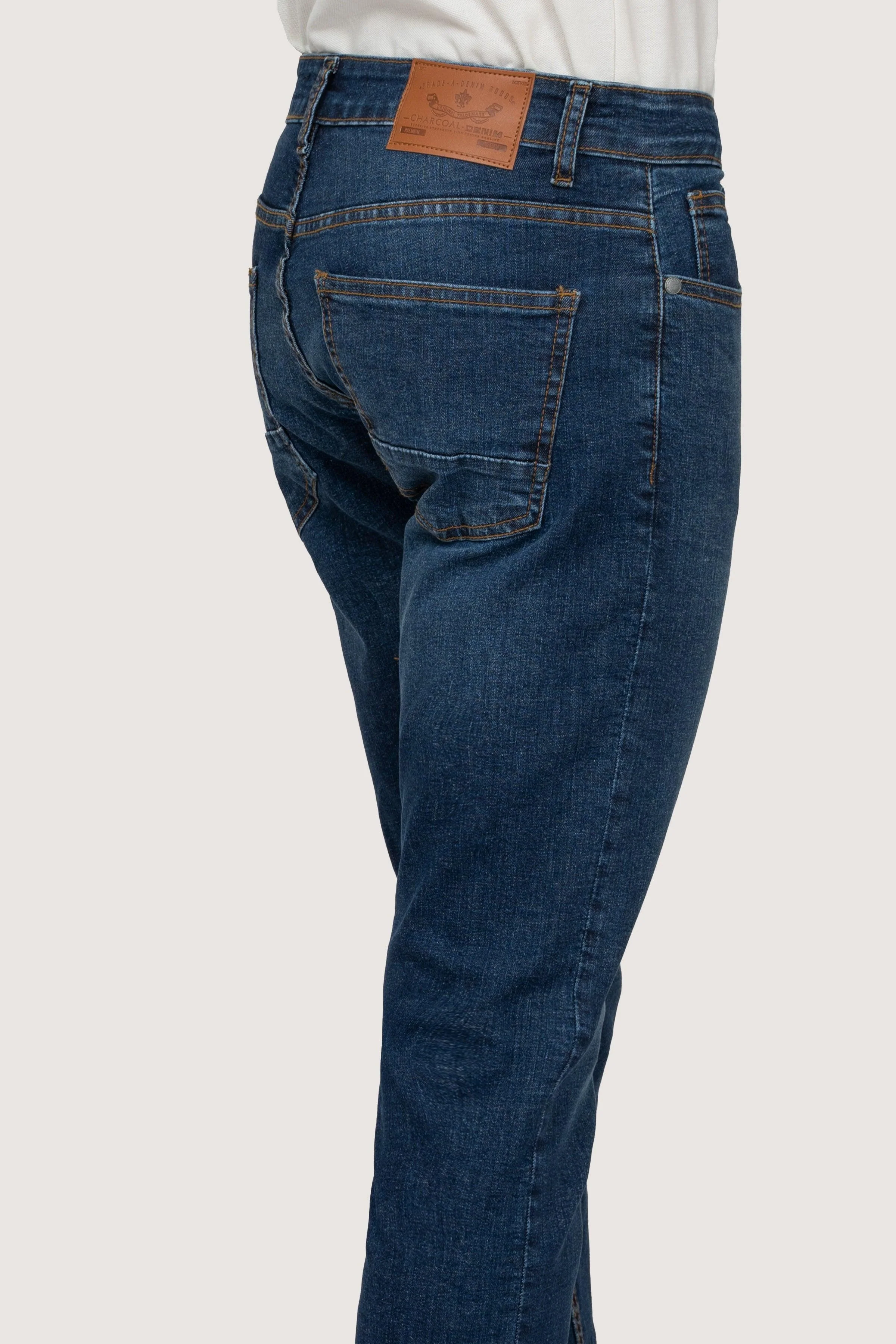 SLIM LEG DENIM JEANS DARK BLUE TINTED - Image 3
