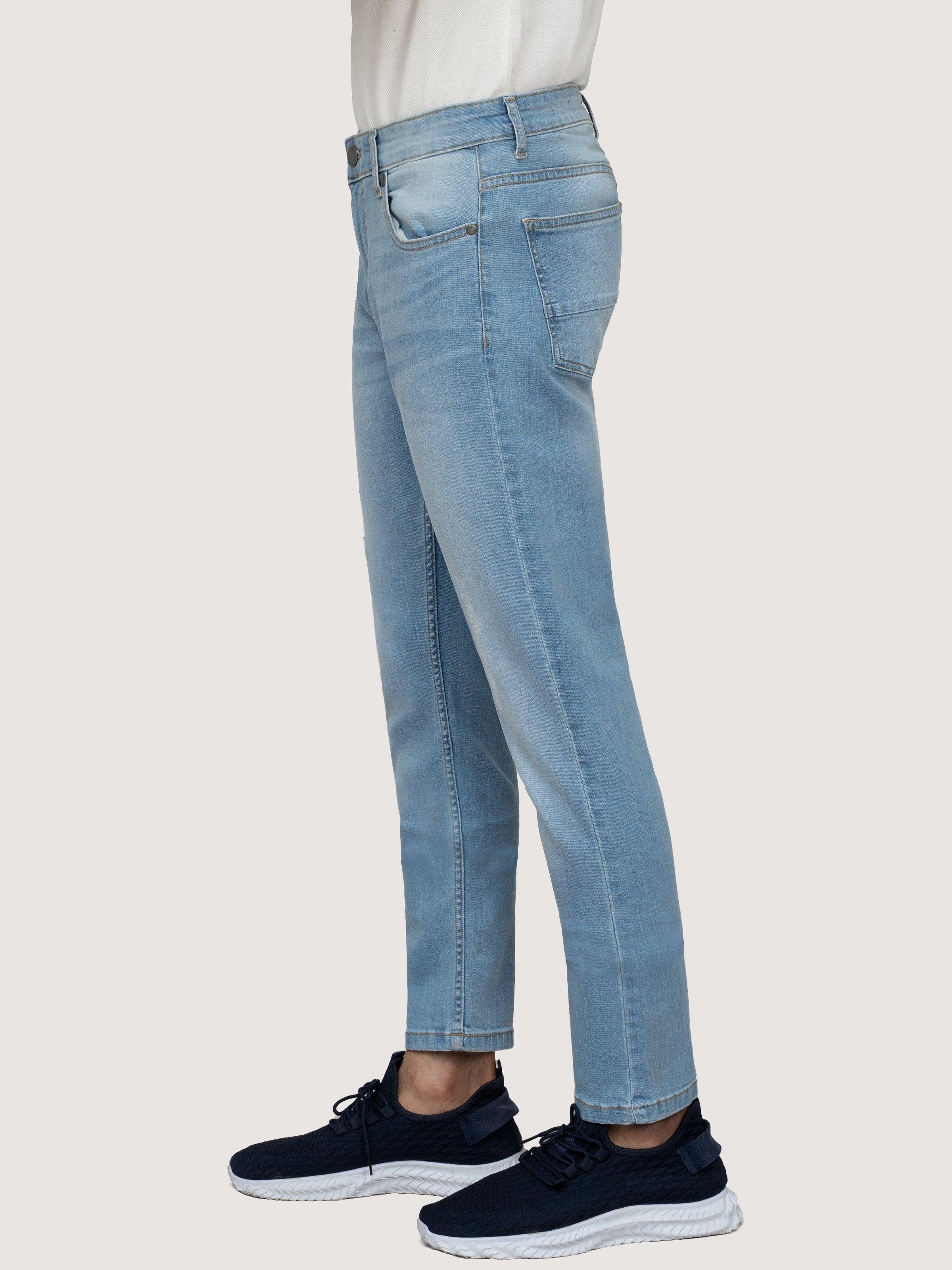 SLIM LEG DENIM JEANS LIGHT BLUE - Image 2