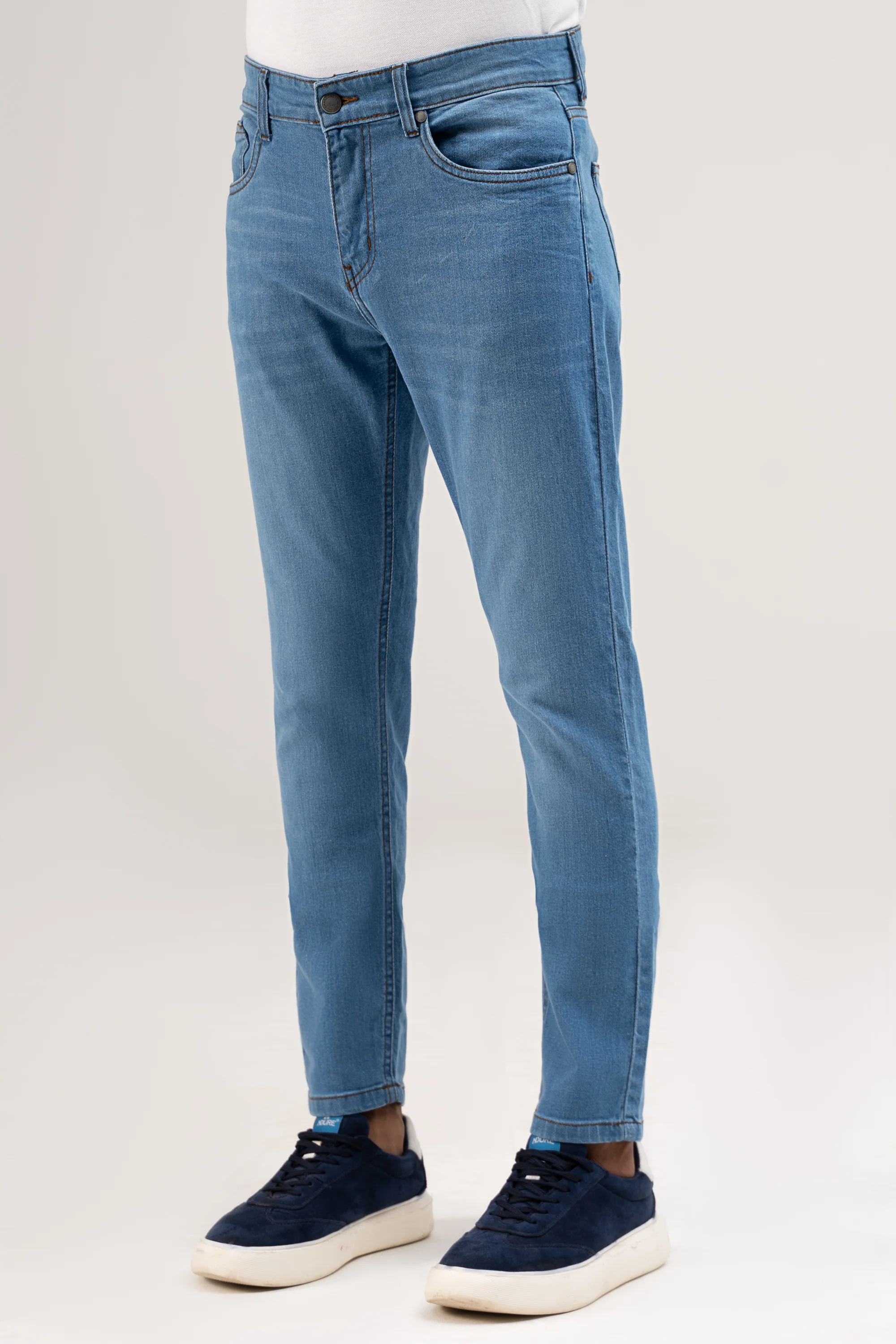 SLIM LEG DENIM JEANS LIGHT BLUE - Image 2