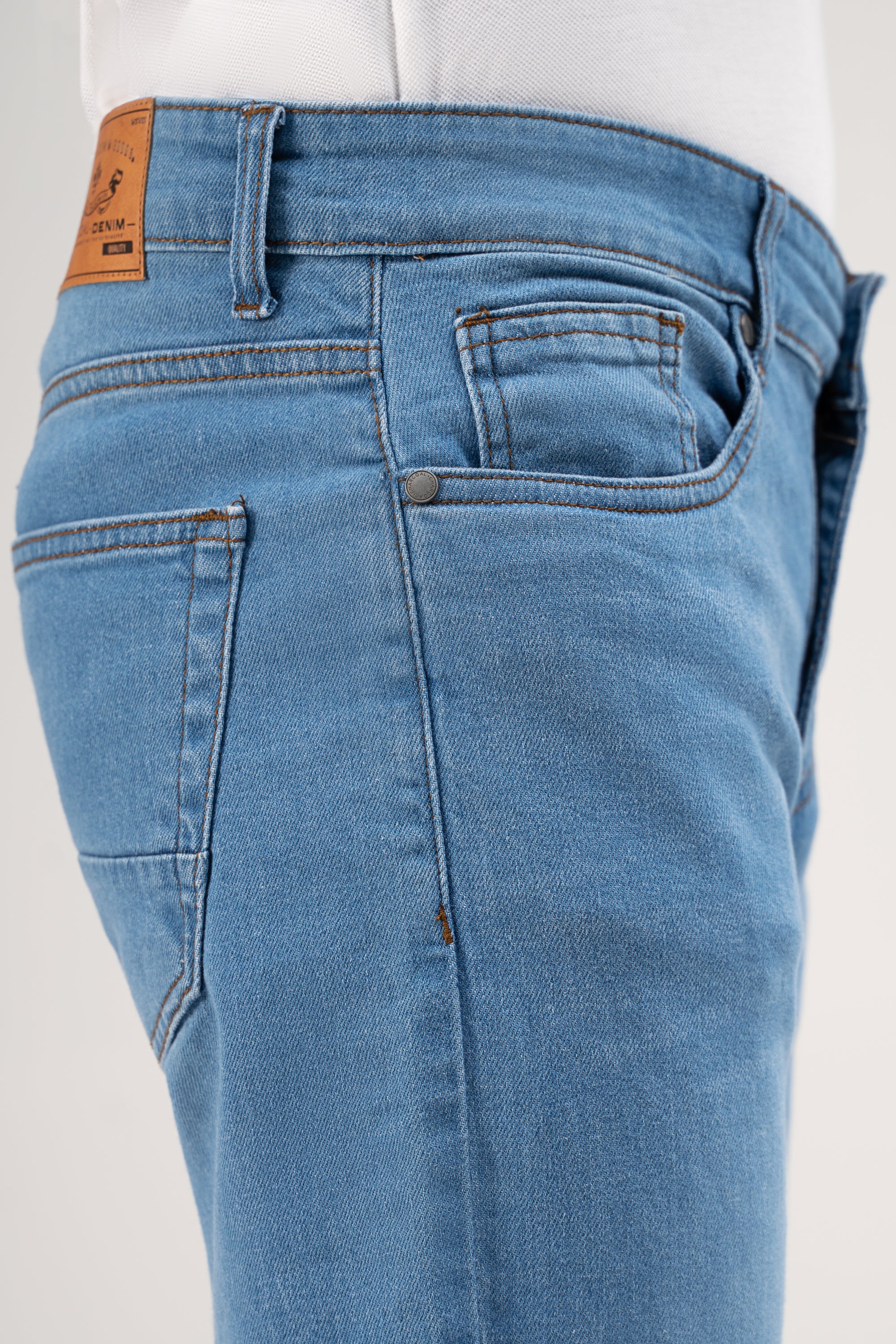 SLIM LEG DENIM JEANS LIGHT BLUE - Image 4