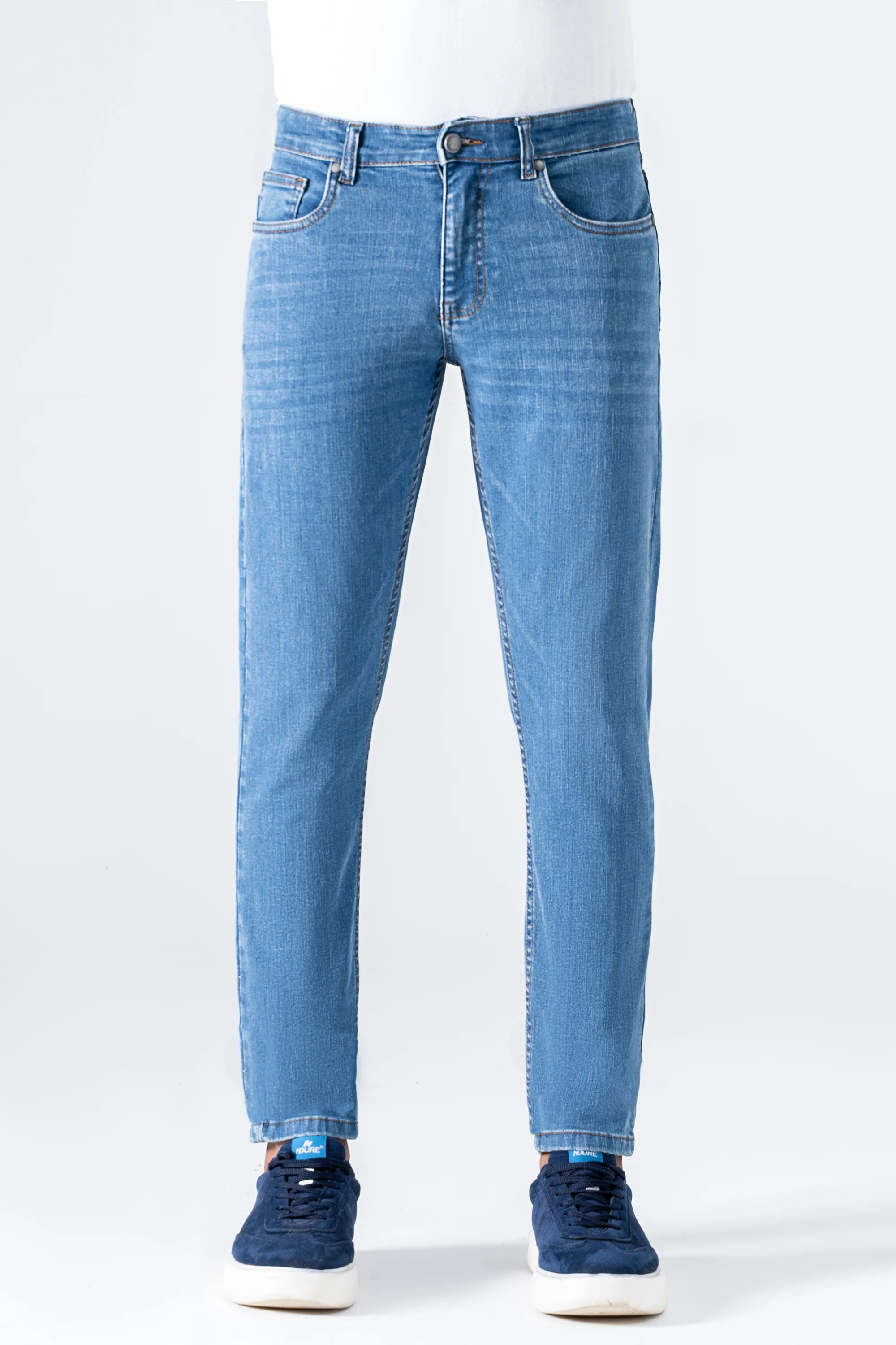 SLIM LEG DENIM JEANS LIGHT BLUE - Image 2