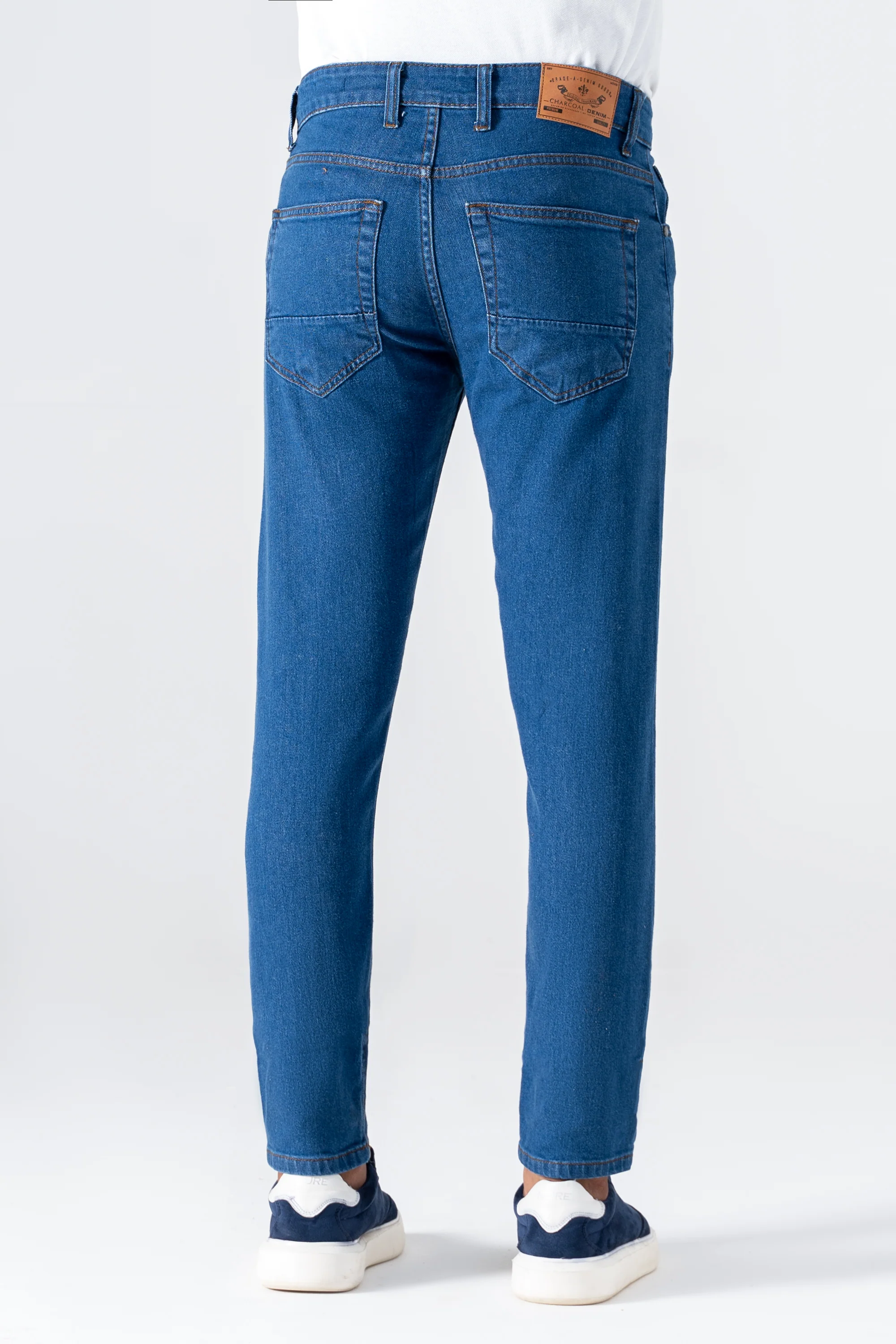 SLIM LEG DENIM JEANS MID BLUE - Image 4