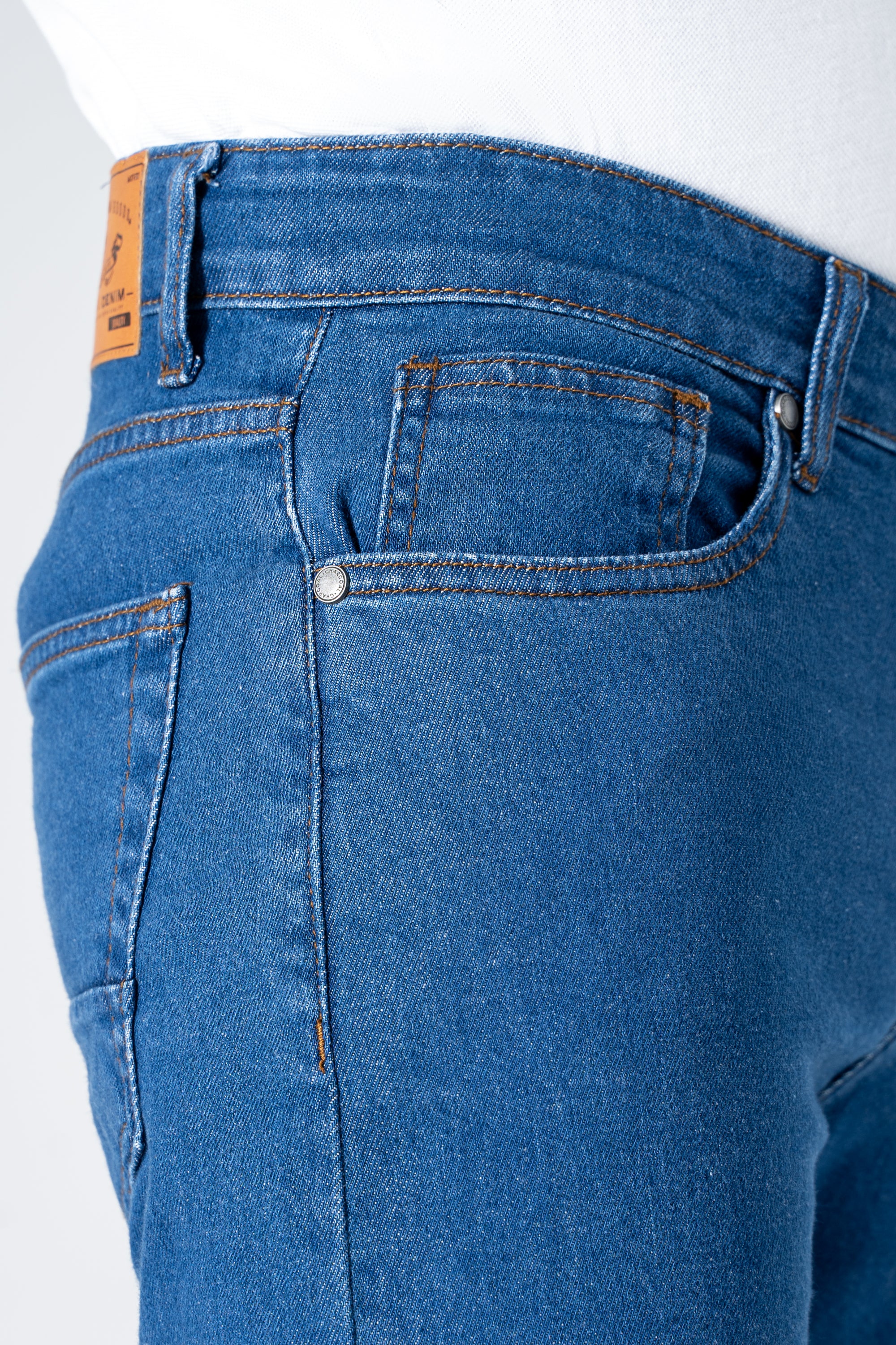 SLIM LEG DENIM JEANS MID BLUE - Image 5