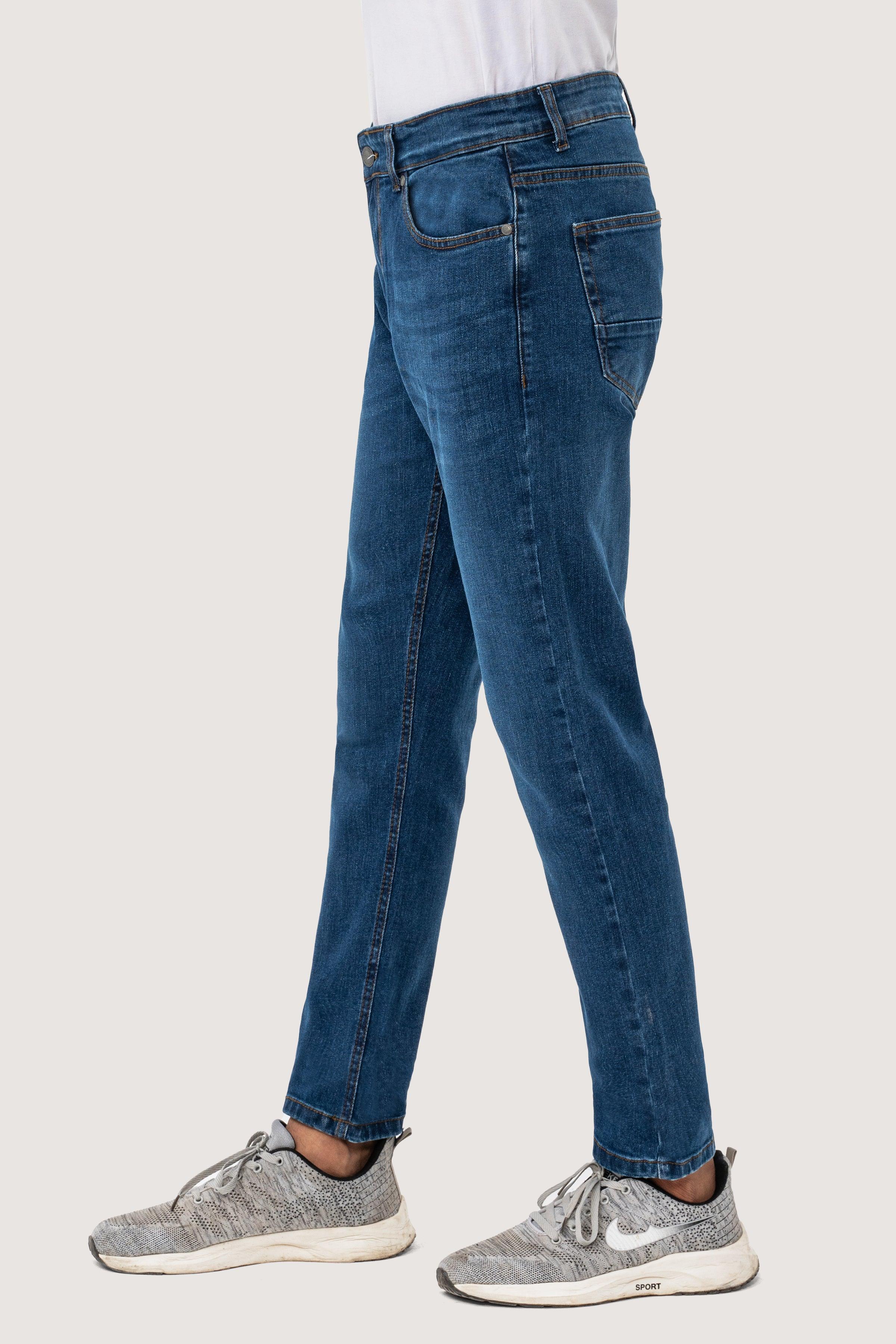SLIM LEG DENIM JEANS MID BLUE - Image 2