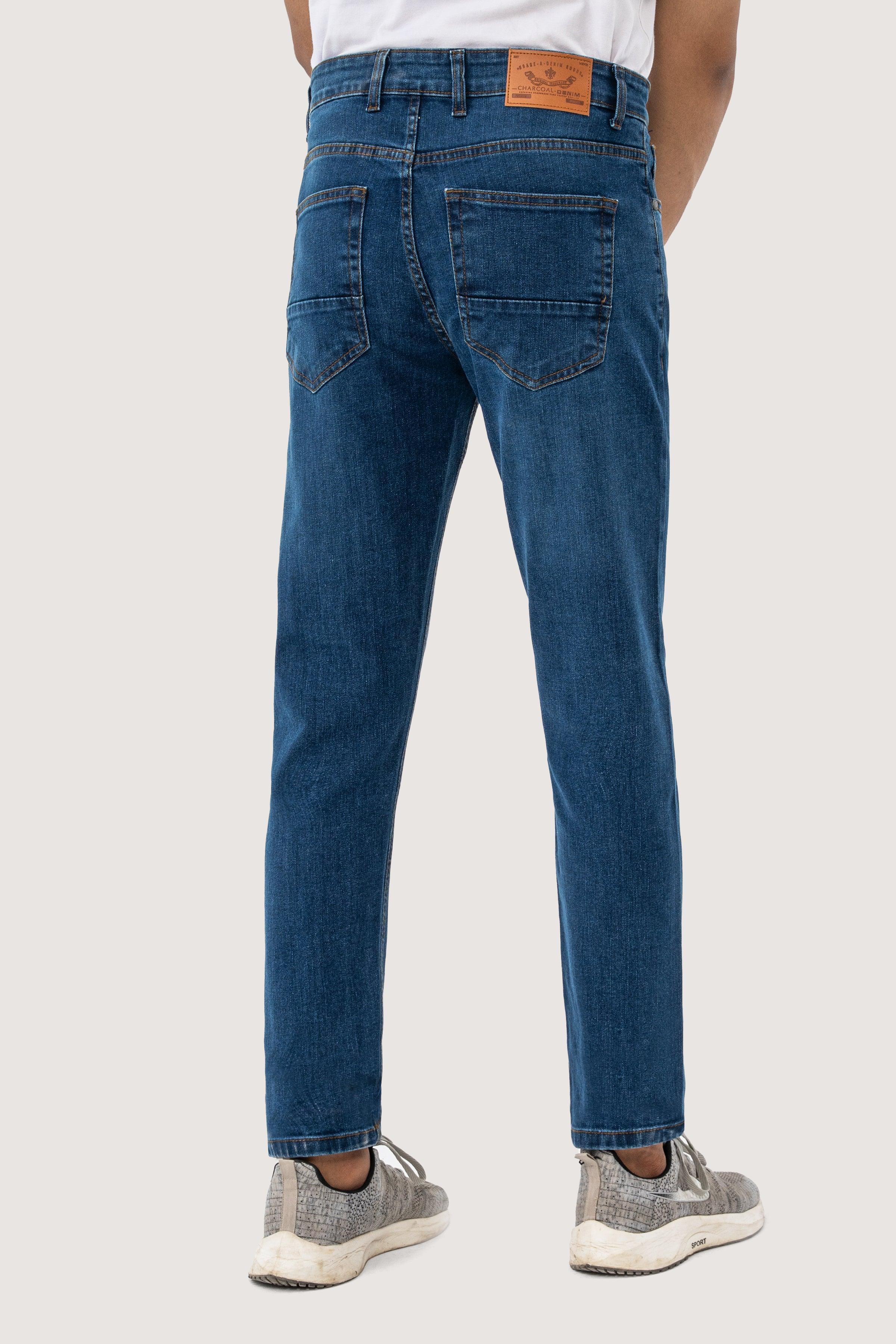 SLIM LEG DENIM JEANS MID BLUE - Image 3