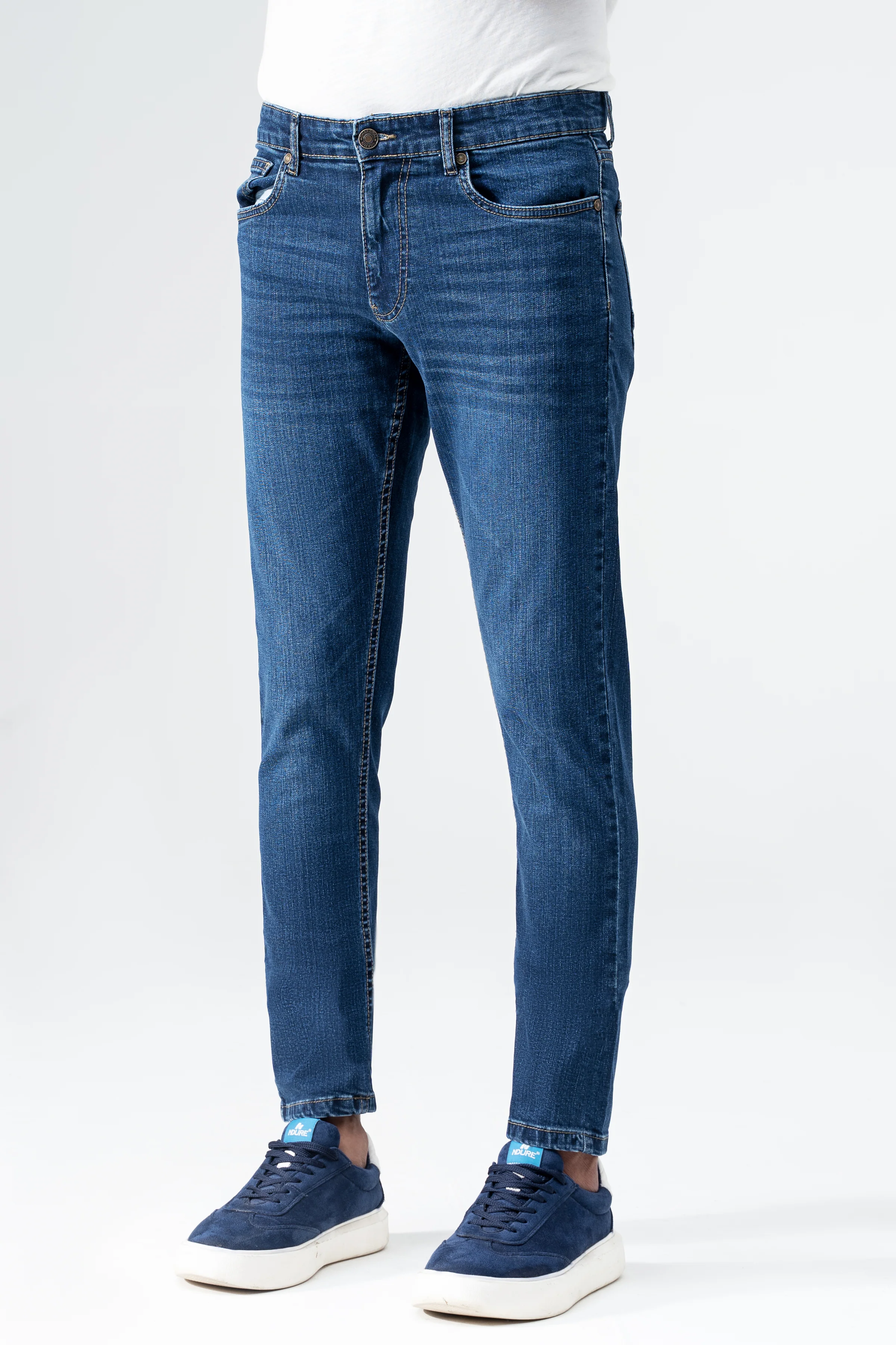 SLIM LEG DENIM JEANS MID BLUE - Image 2