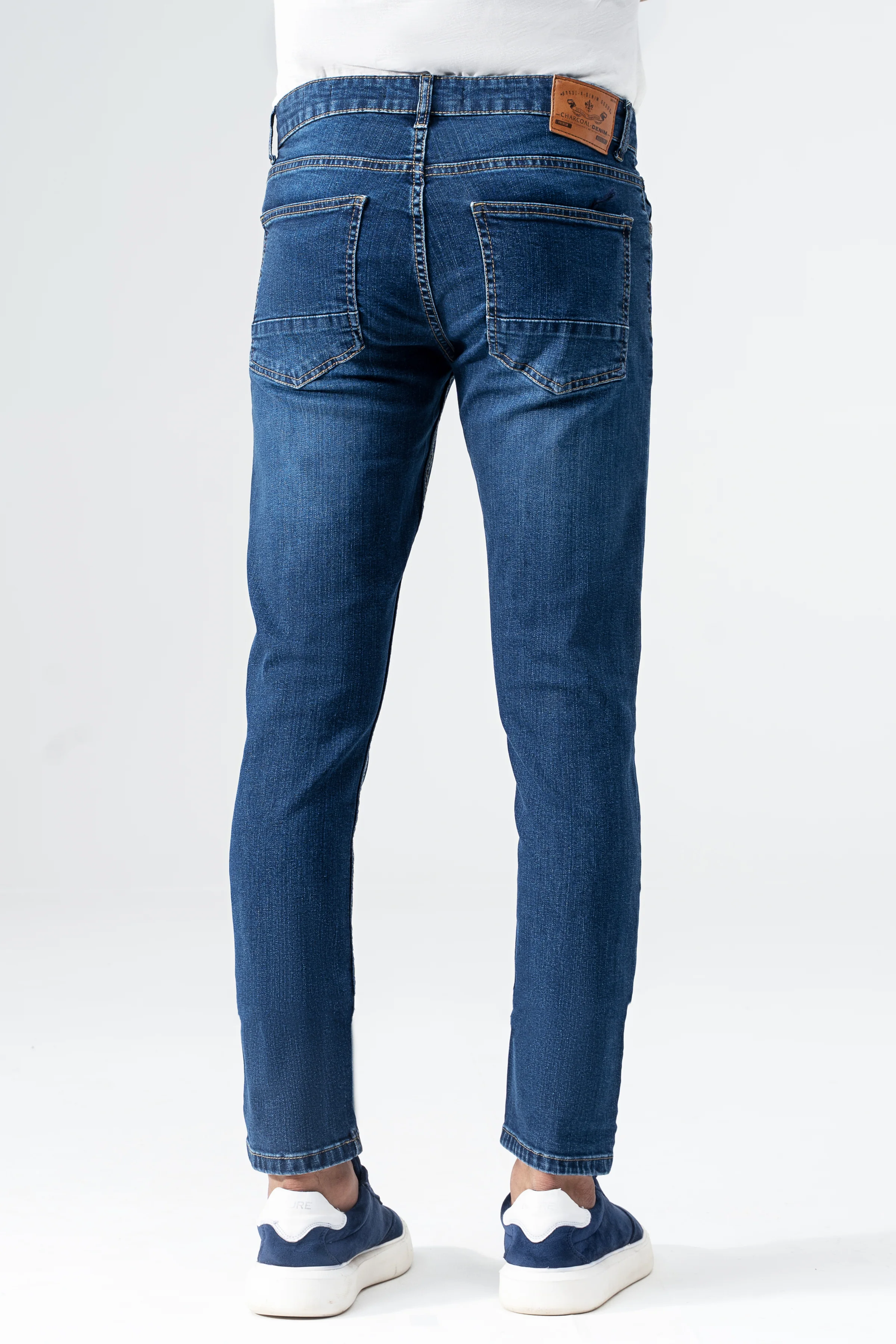 SLIM LEG DENIM JEANS MID BLUE - Image 3