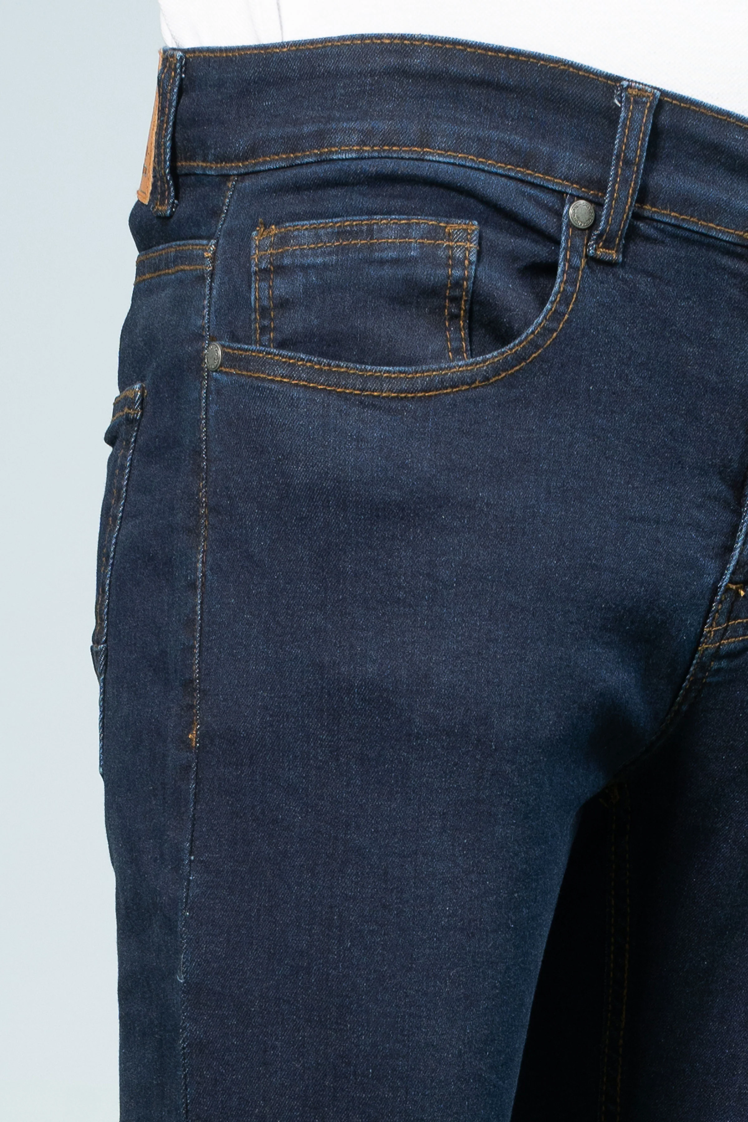 SLIM LEG DENIM JEANS NAVY BLUE - Image 4