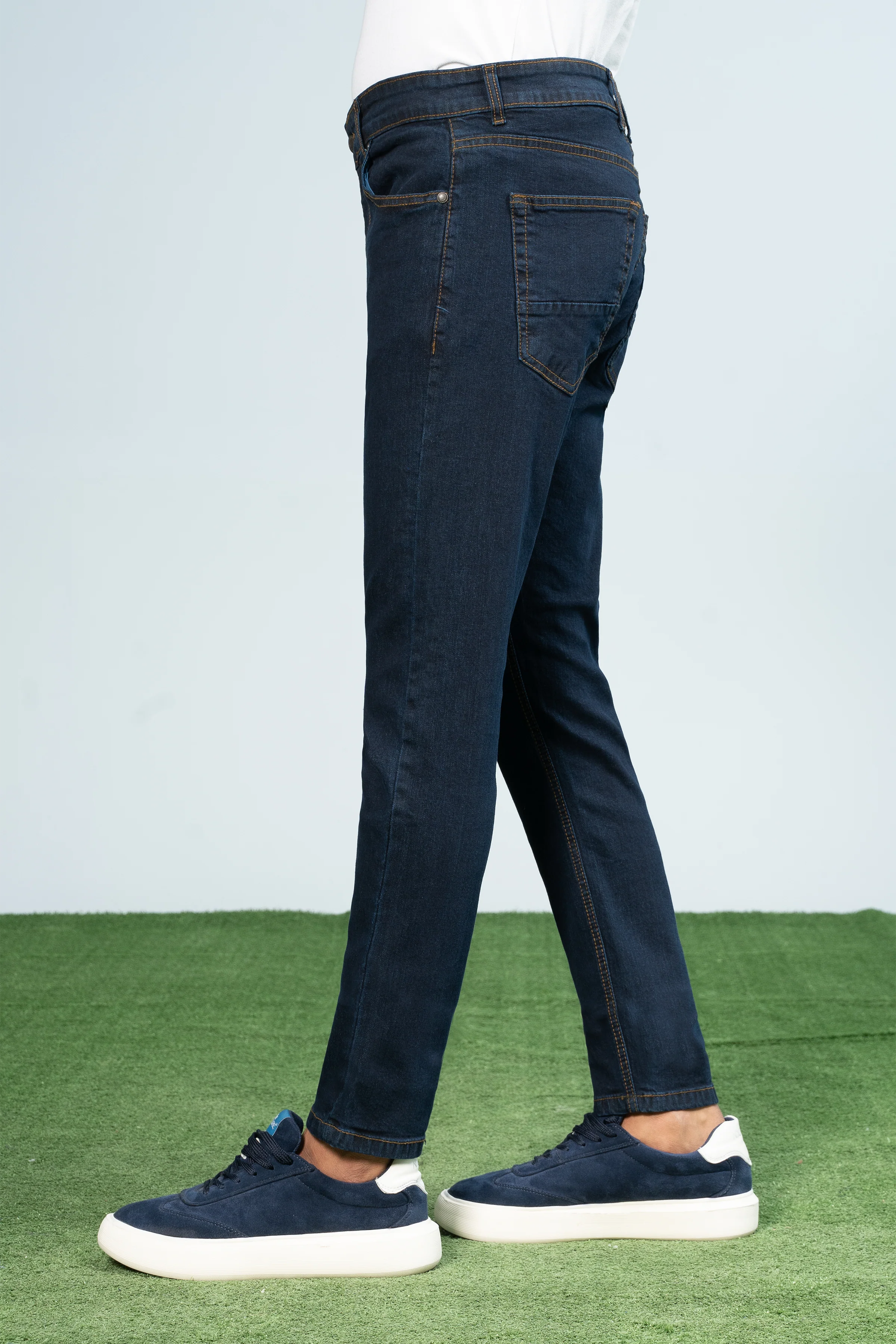 SLIM LEG DENIM JEANS NAVY BLUE