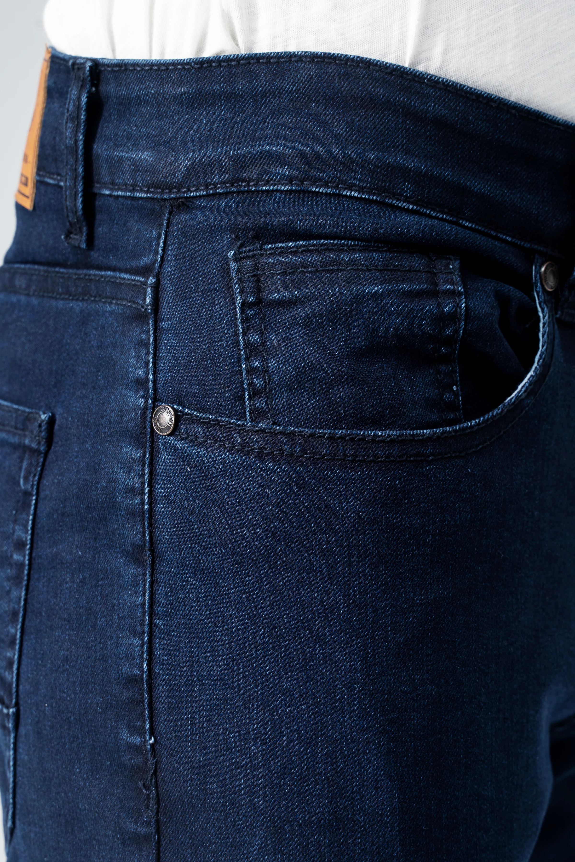SLIM LEG DENIM JEANS NAVY BLUE - Image 4