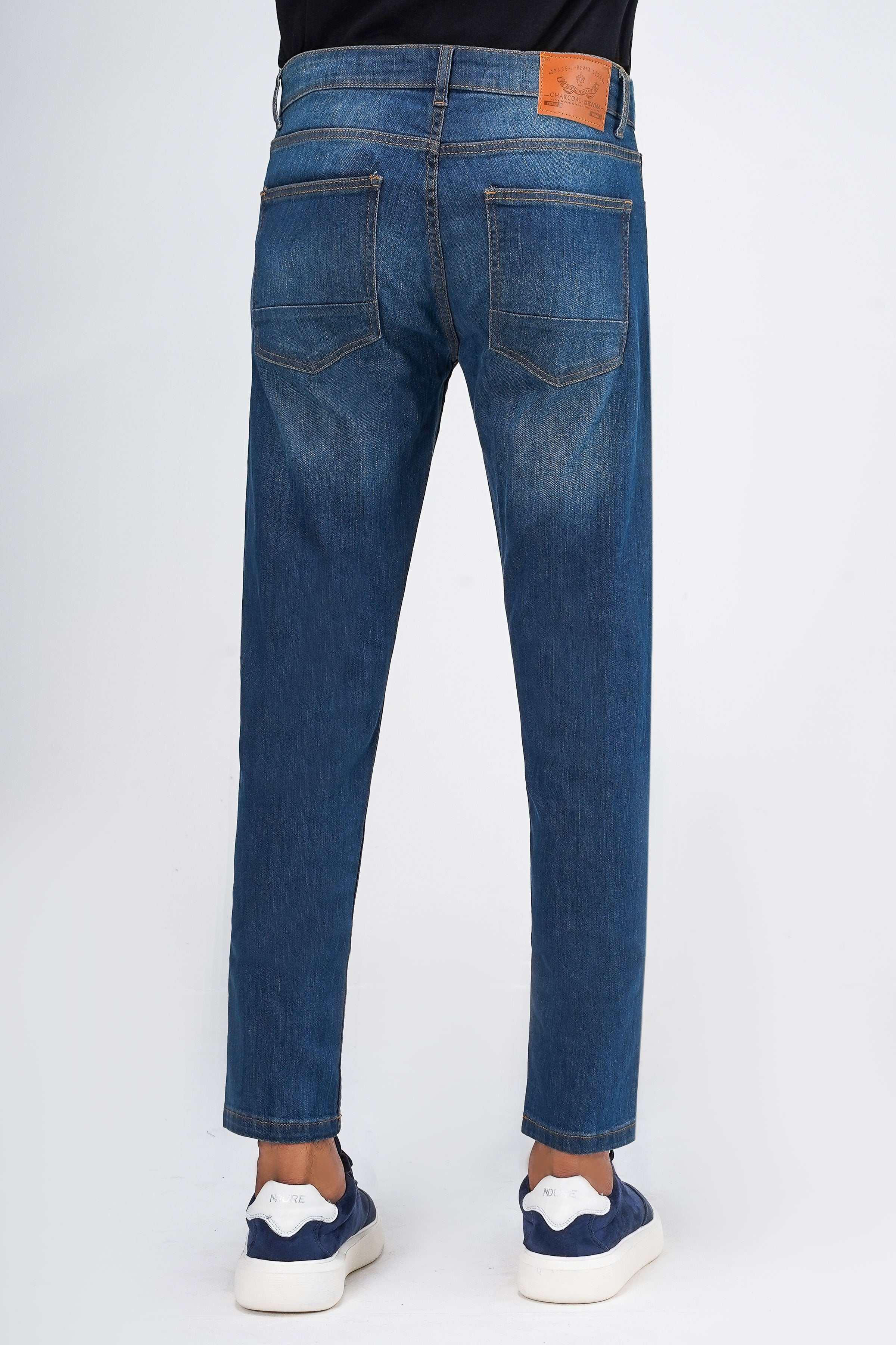 SLIM LEG DENIM JEANS DARK BLUE - Image 3