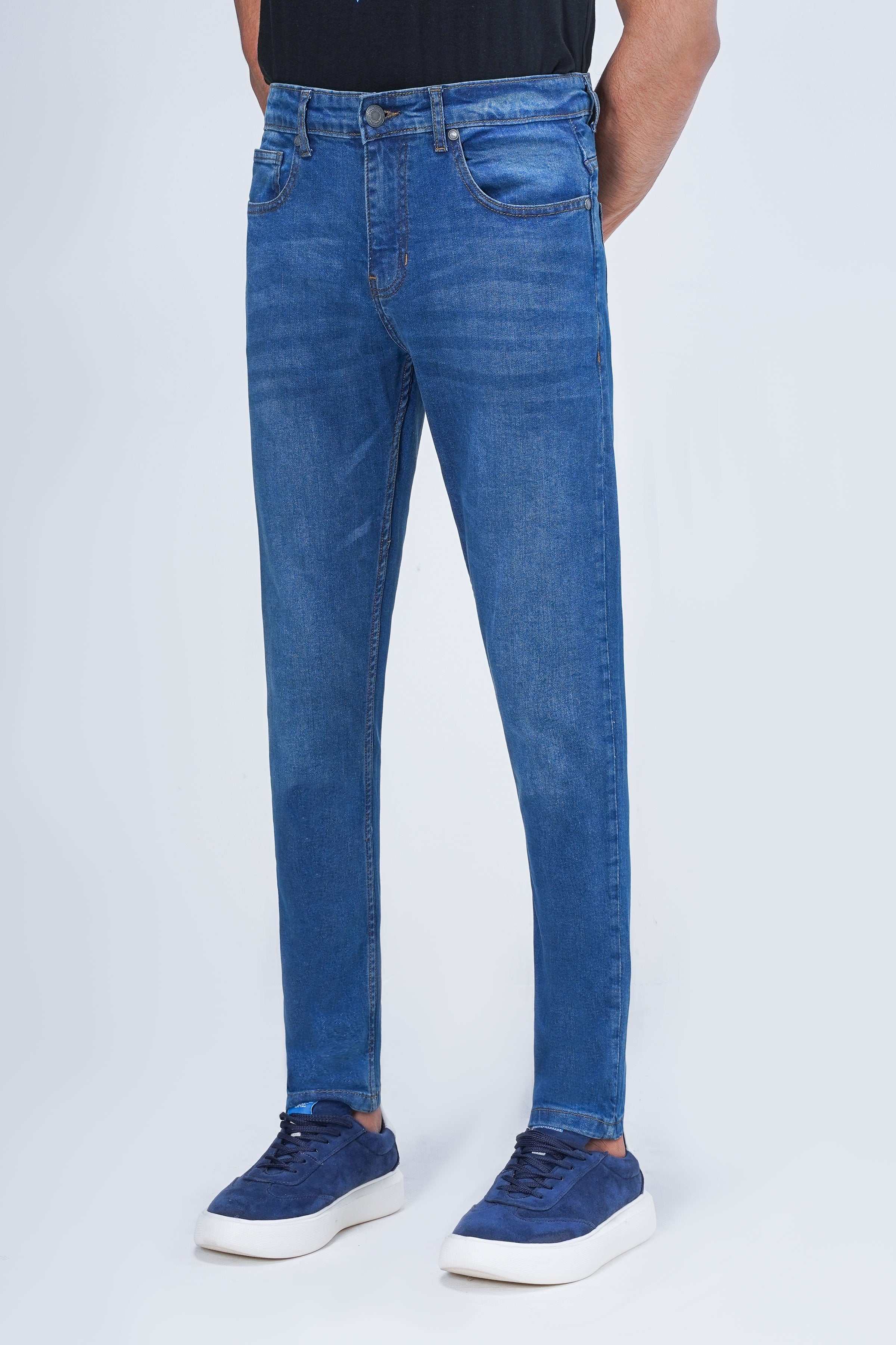 SKINNY LEG DENIM JEANS MID BLUE - Image 2
