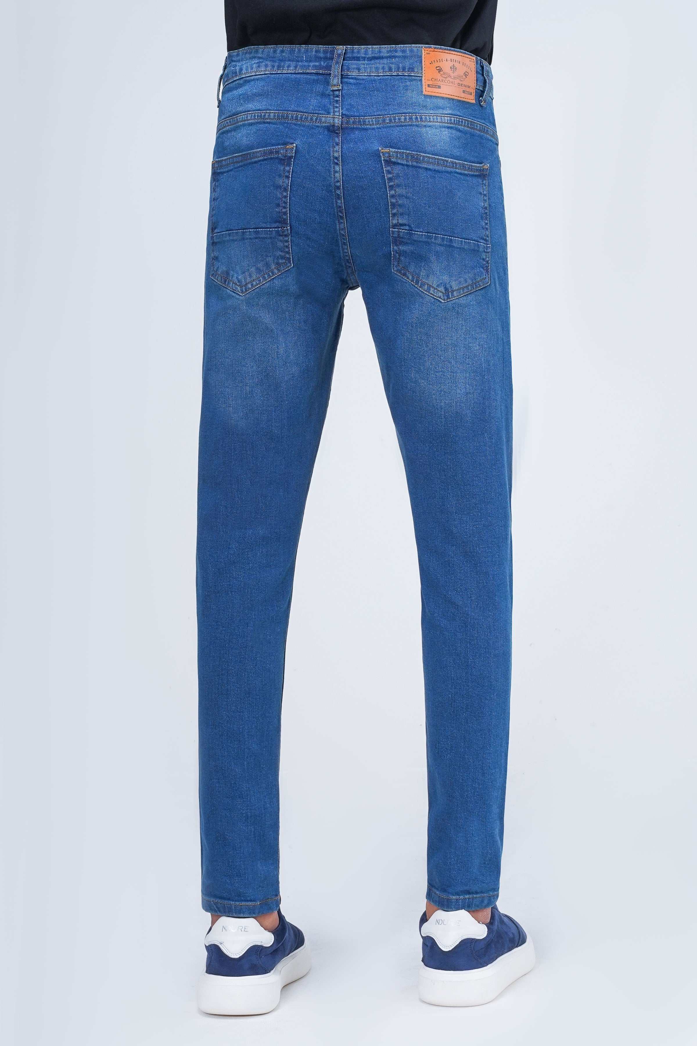 SKINNY LEG DENIM JEANS MID BLUE - Image 3