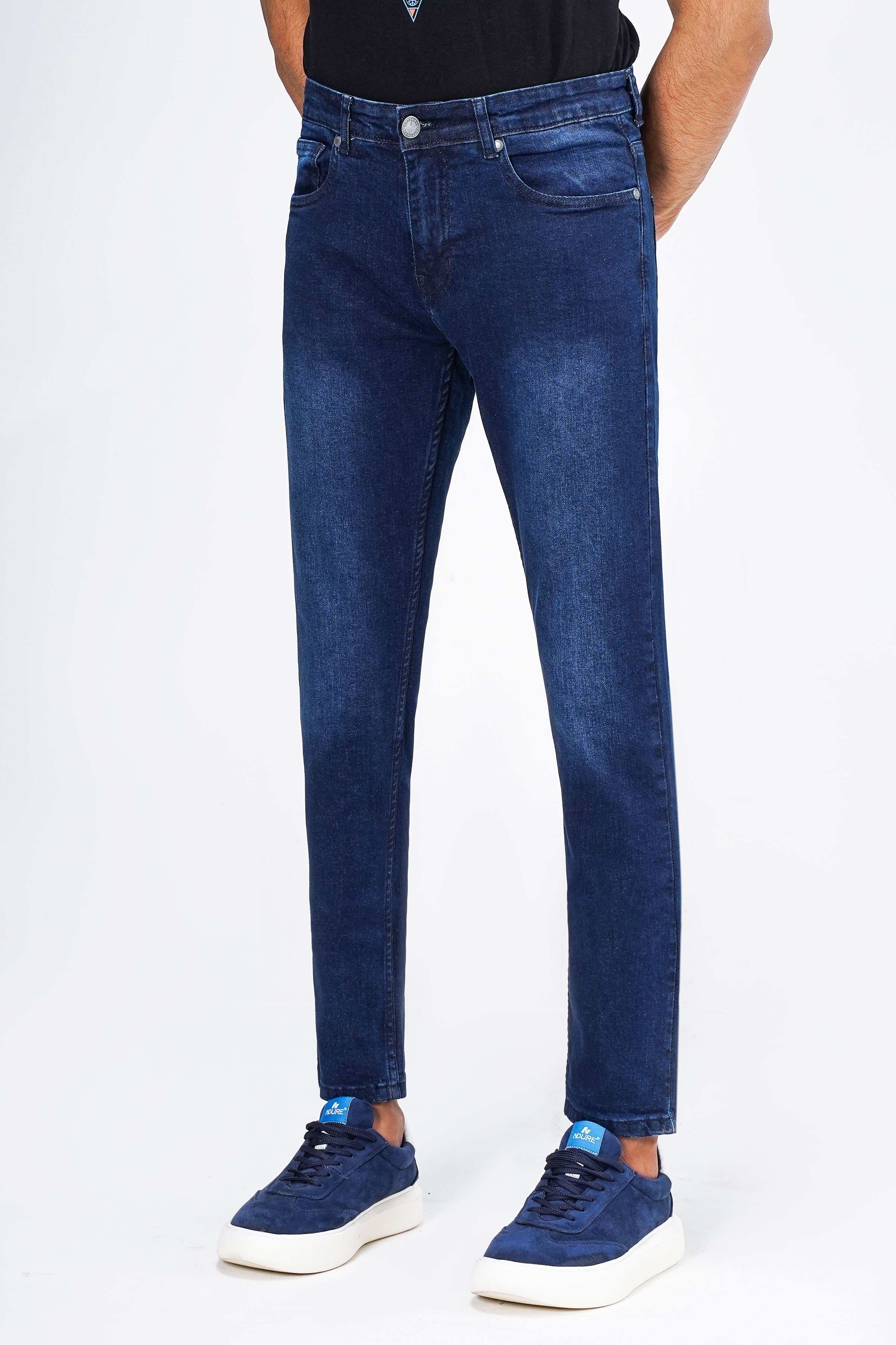 SLIM LEG DENIM JEANS NAVY BLUE - Image 2