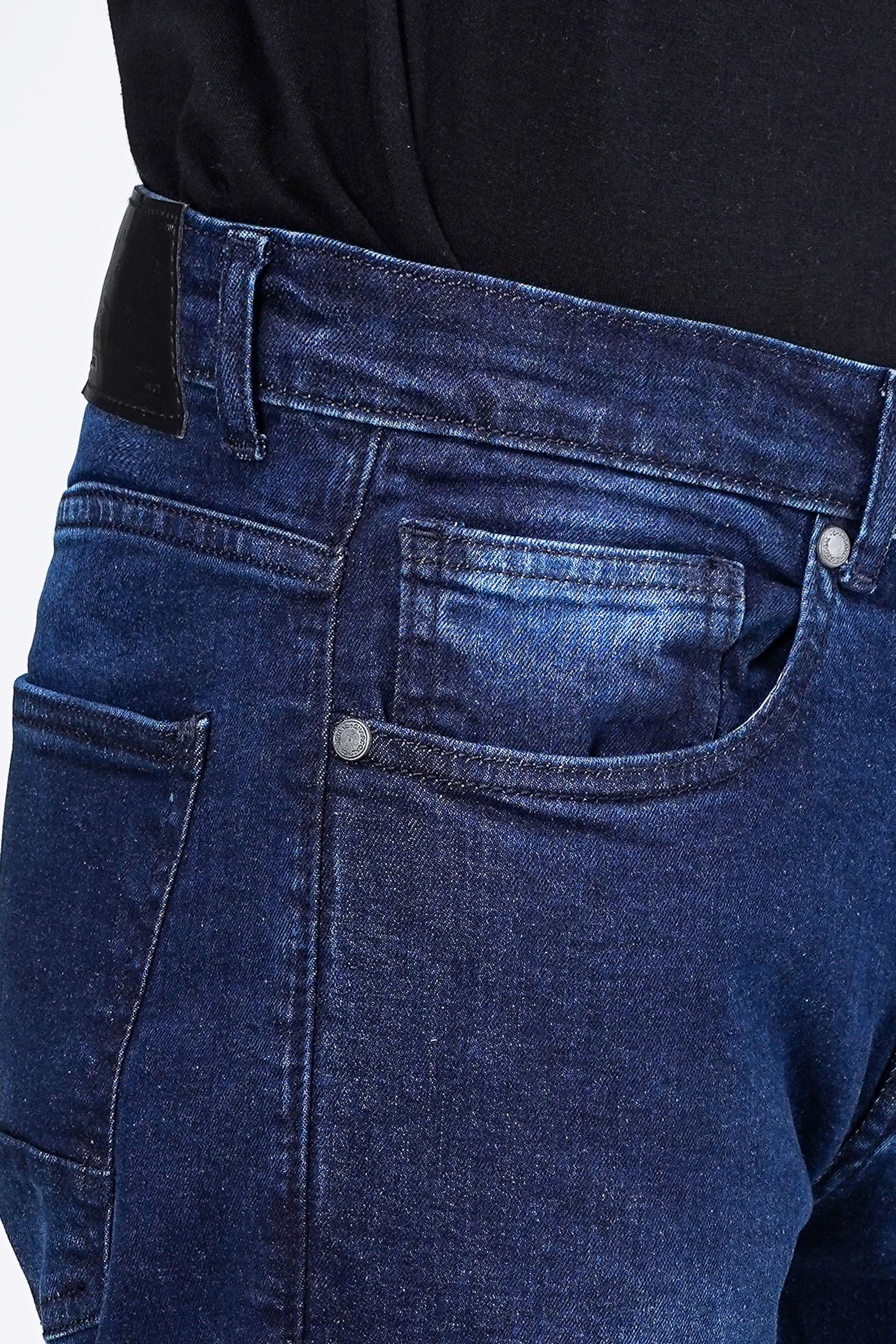 SLIM LEG DENIM JEANS NAVY BLUE - Image 4