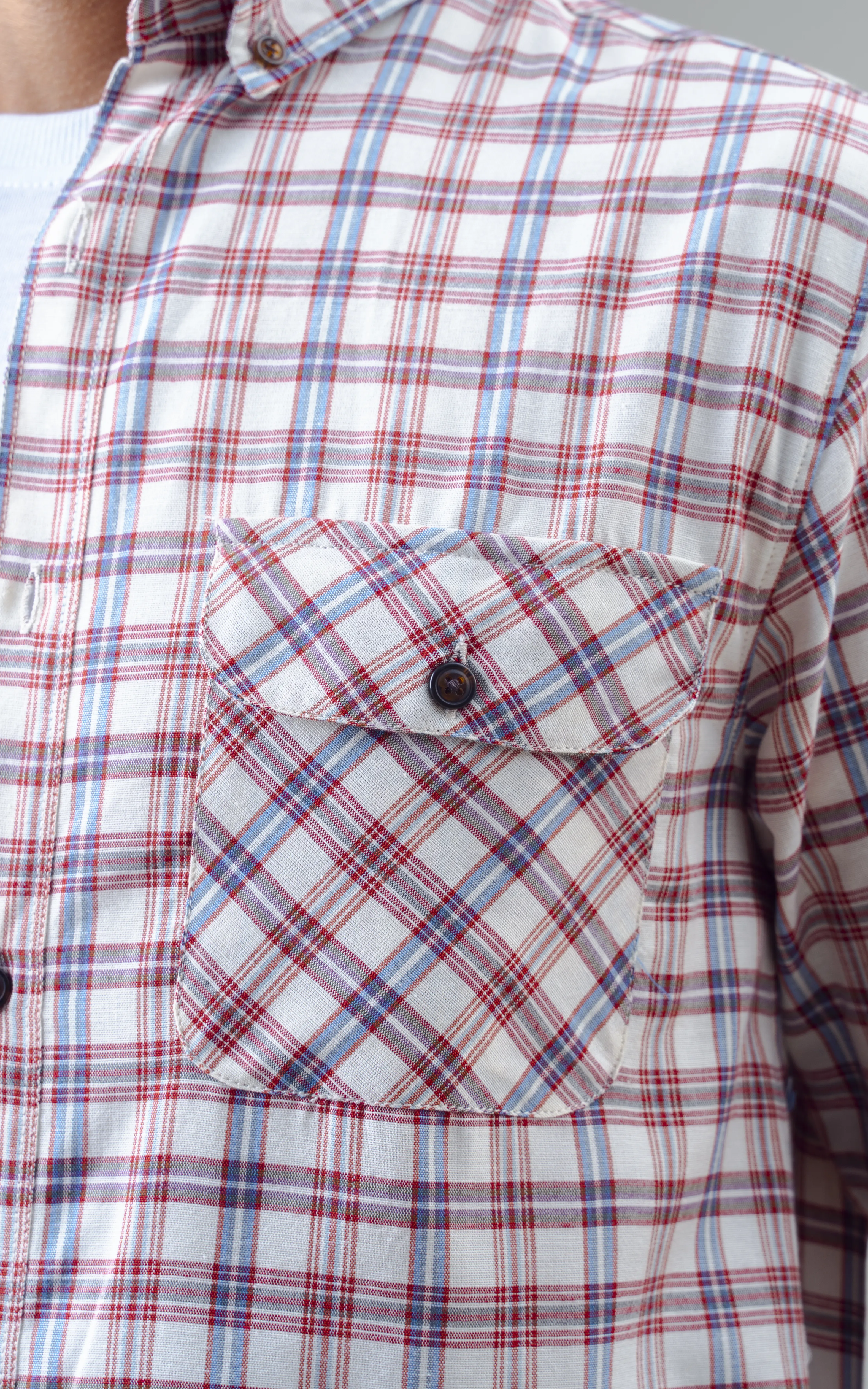 SMART FIT CHECKED CASUAL SHIRT ACRO MAROON - Image 3
