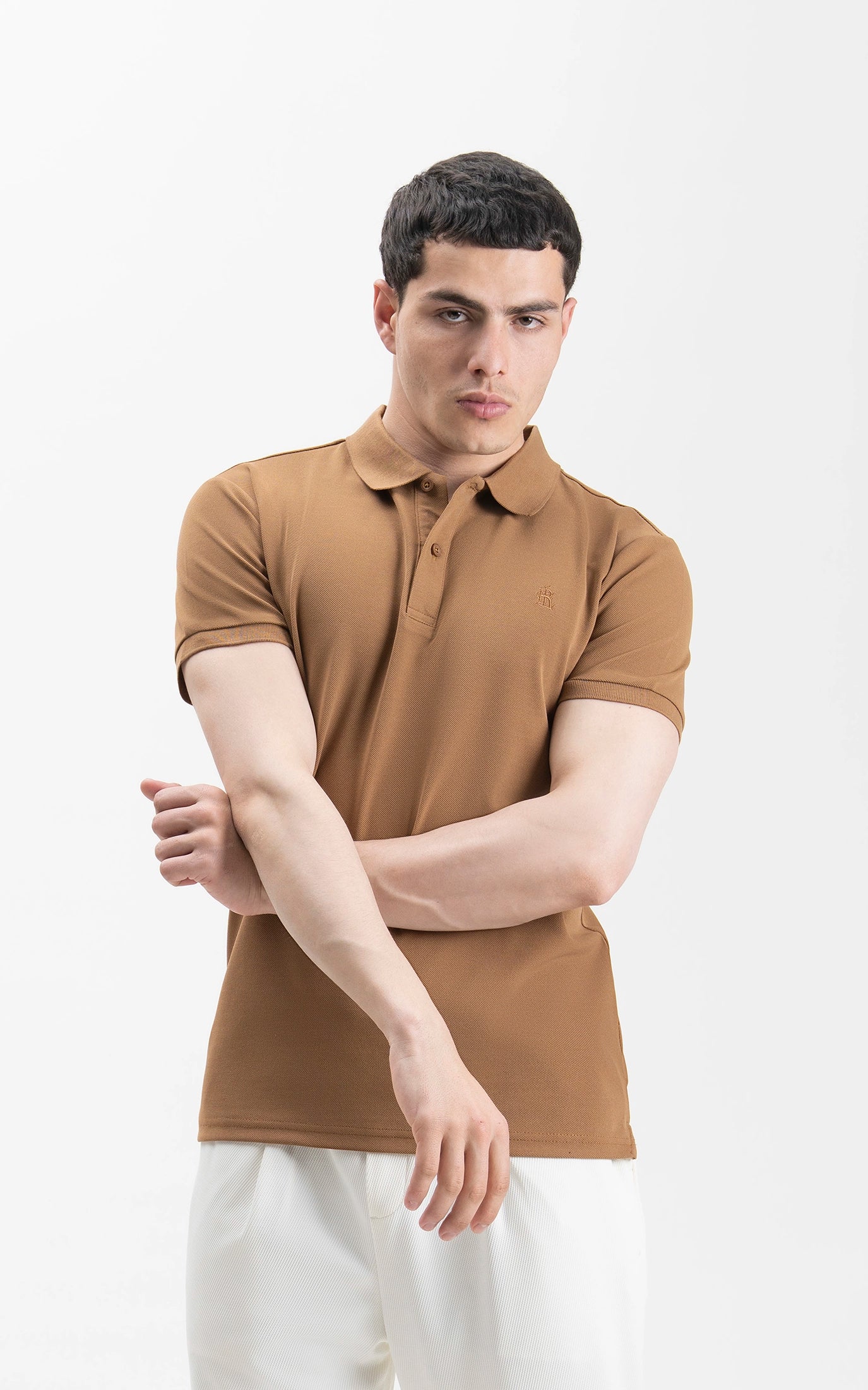 SMART FIT CLASSIC POLO SHIRT DARK KHAKI - Image 3