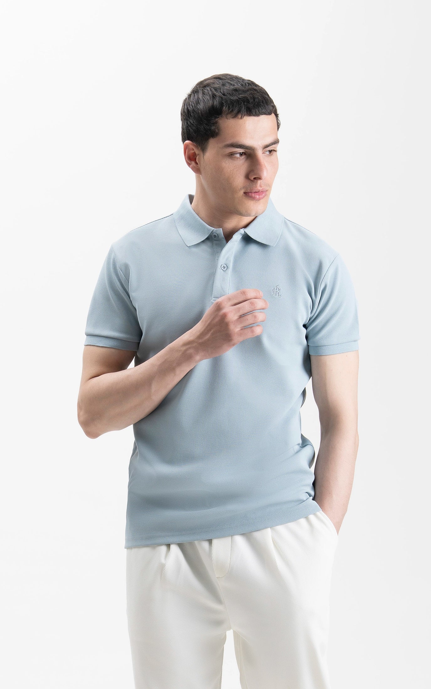 SMART FIT CLASSIC POLO SHIRT ICE BLUE - Image 3