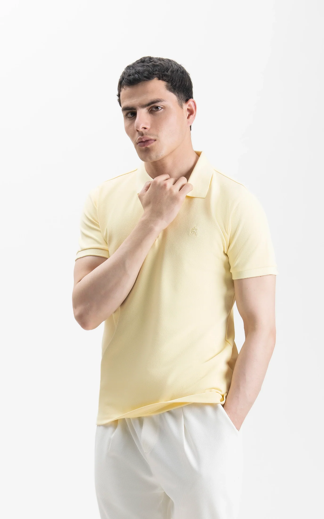 SMART FIT CLASSIC POLO SHIRT LIME YELLOW - Image 3
