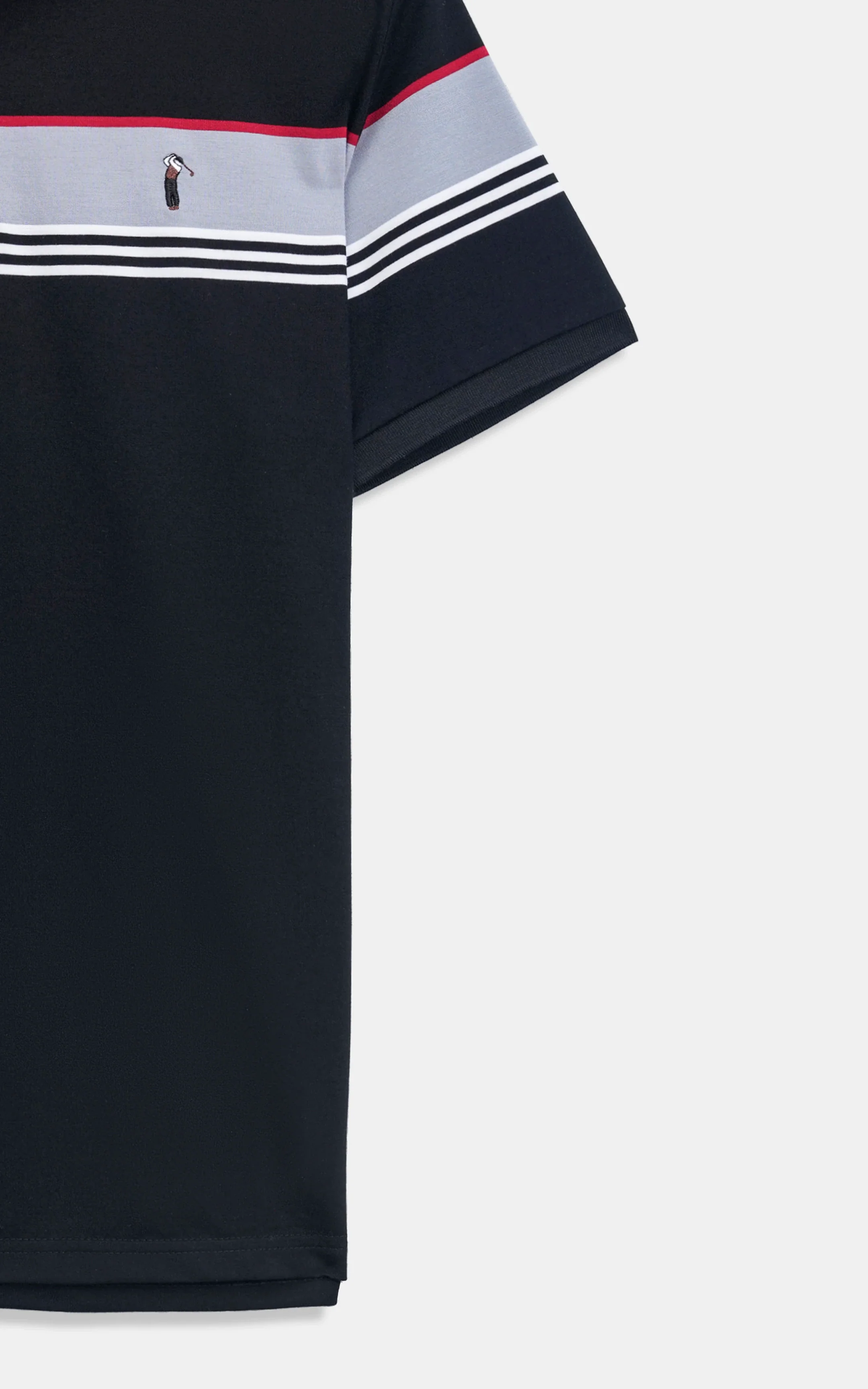 SMART FIT CLASSIC PREMIUM ENGINEER STRIPED POLO SHIRT BLACK - Image 6