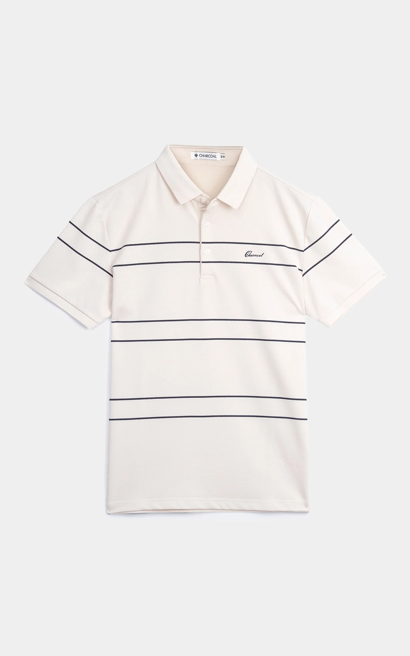 SMART FIT CLASSIC PREMIUM STRIPED POLO SHIRT BEIGE - Image 2