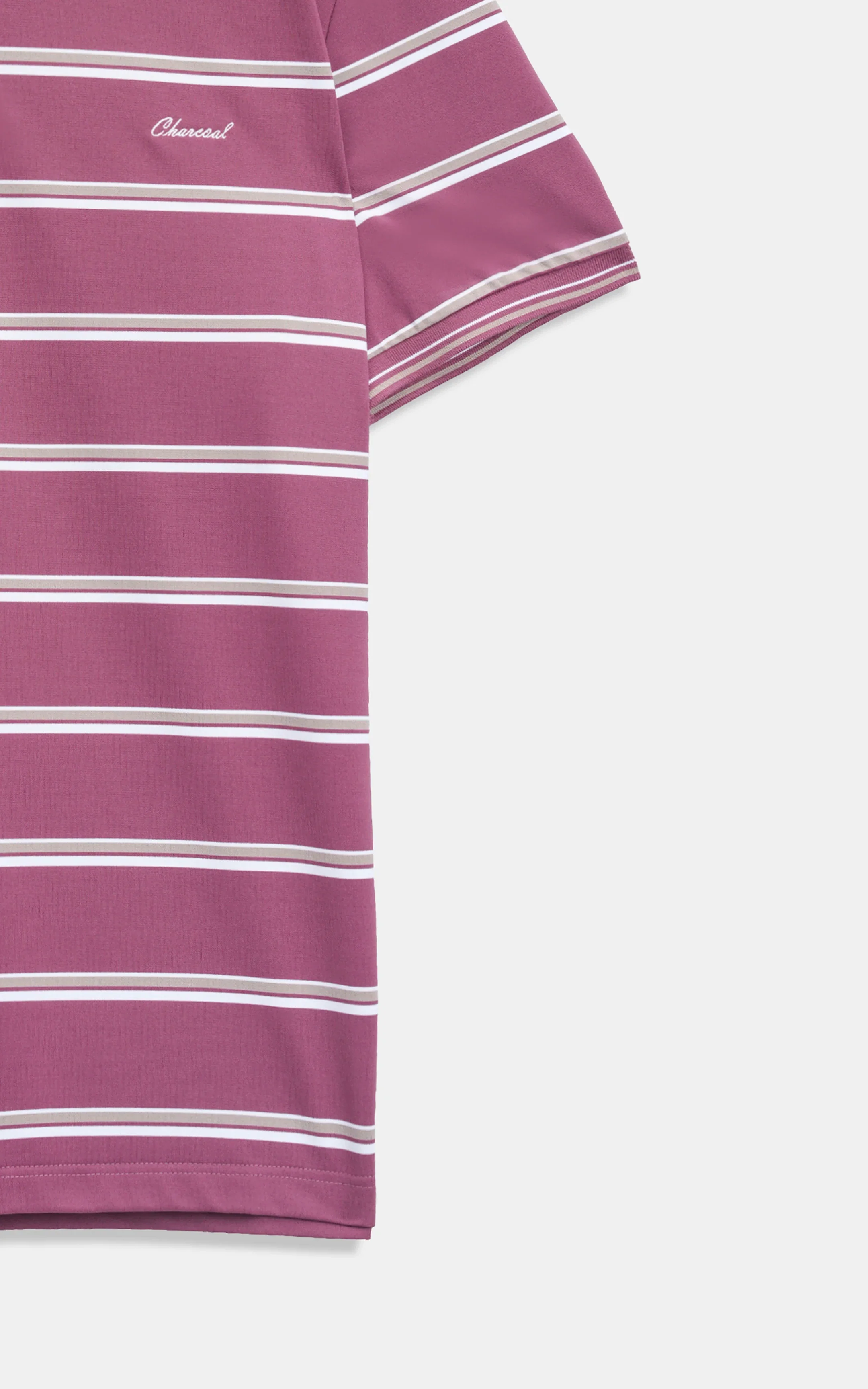 SMART FIT CLASSIC PREMIUM STRIPED POLO SHIRT BURGUNDY - Image 6