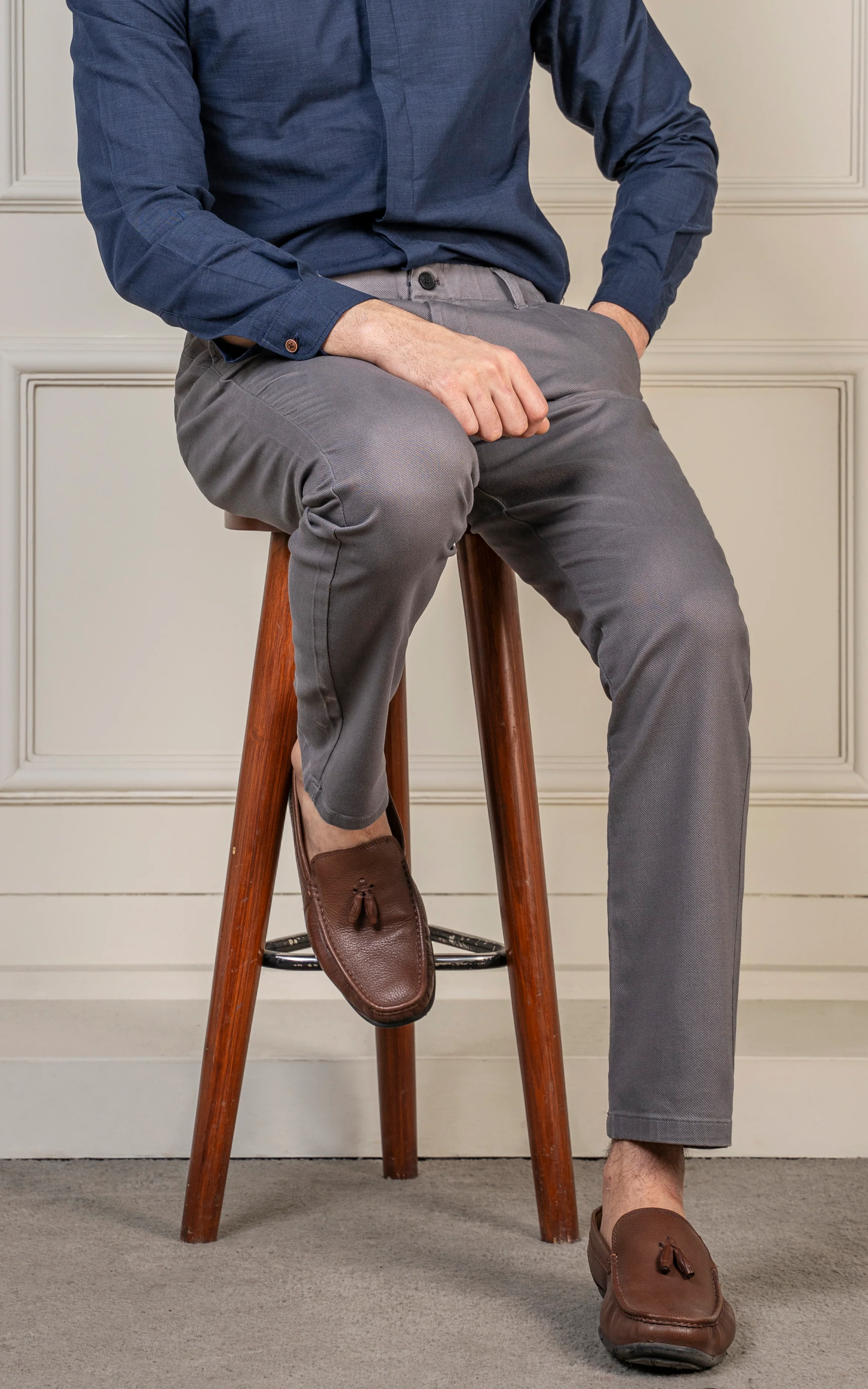 SMART FIT DOBBY PANT GREY - Image 5