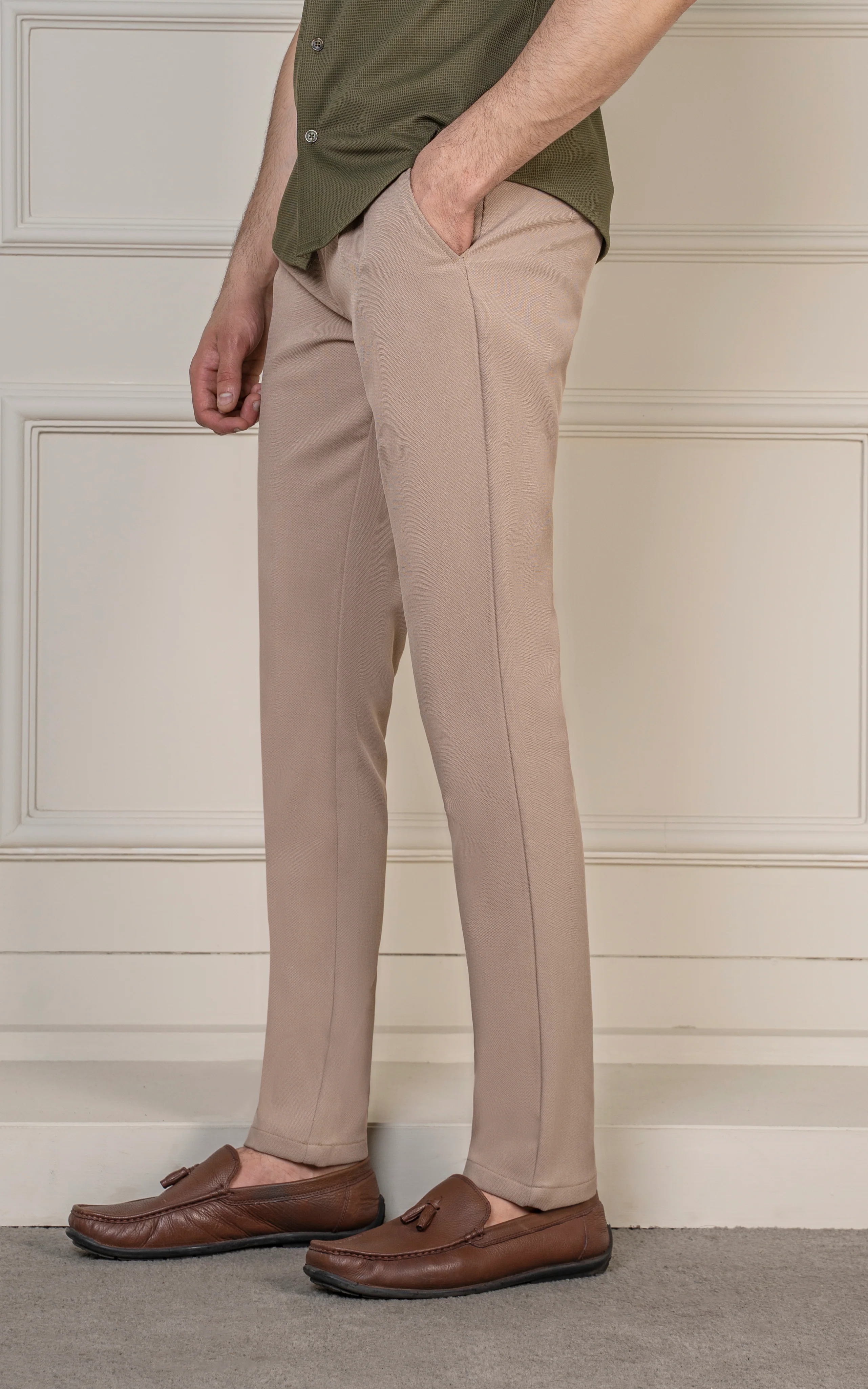 SMART FIT DOBBY PANT KHAKI