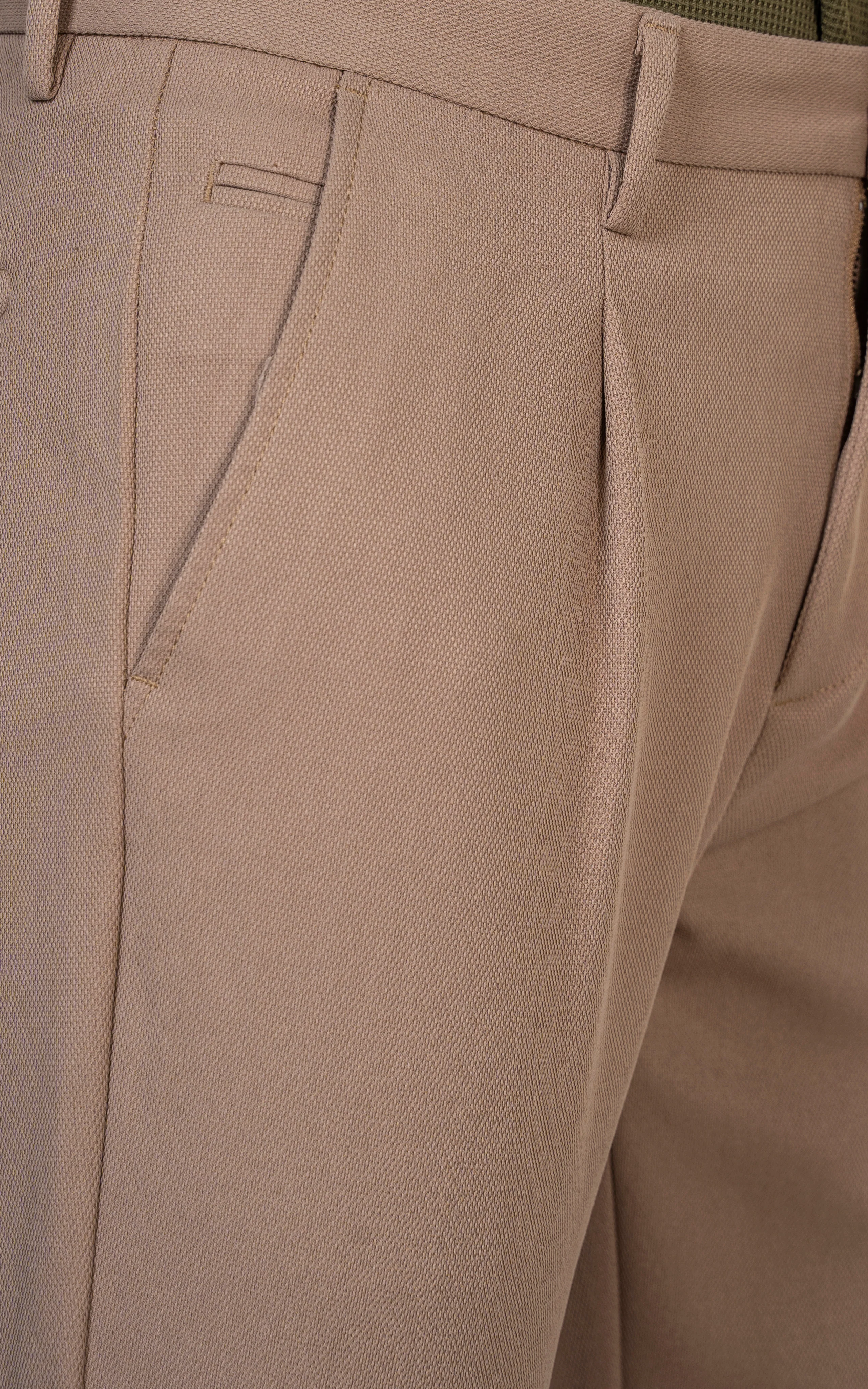 SMART FIT DOBBY PANT KHAKI - Image 3