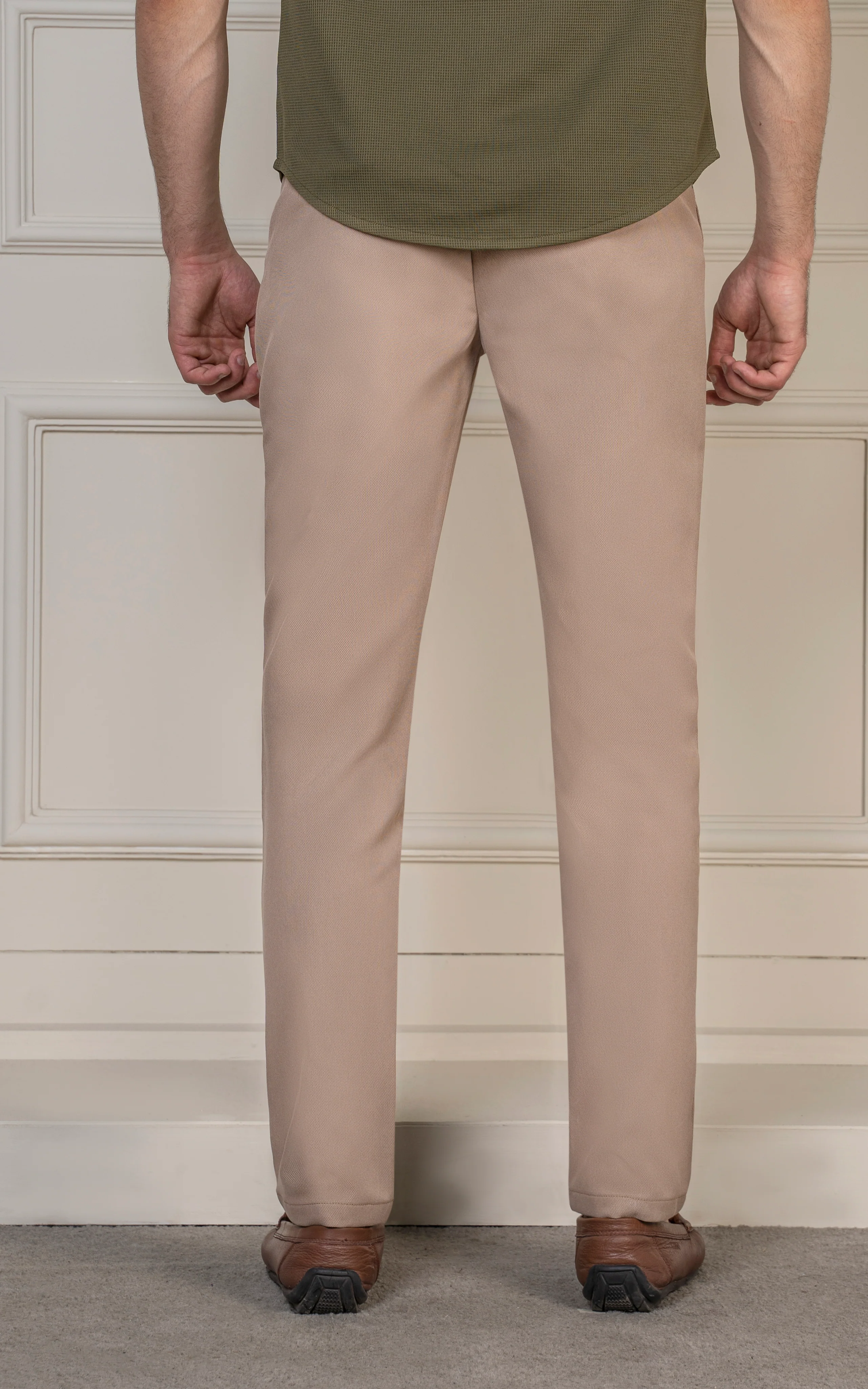 SMART FIT DOBBY PANT KHAKI - Image 4