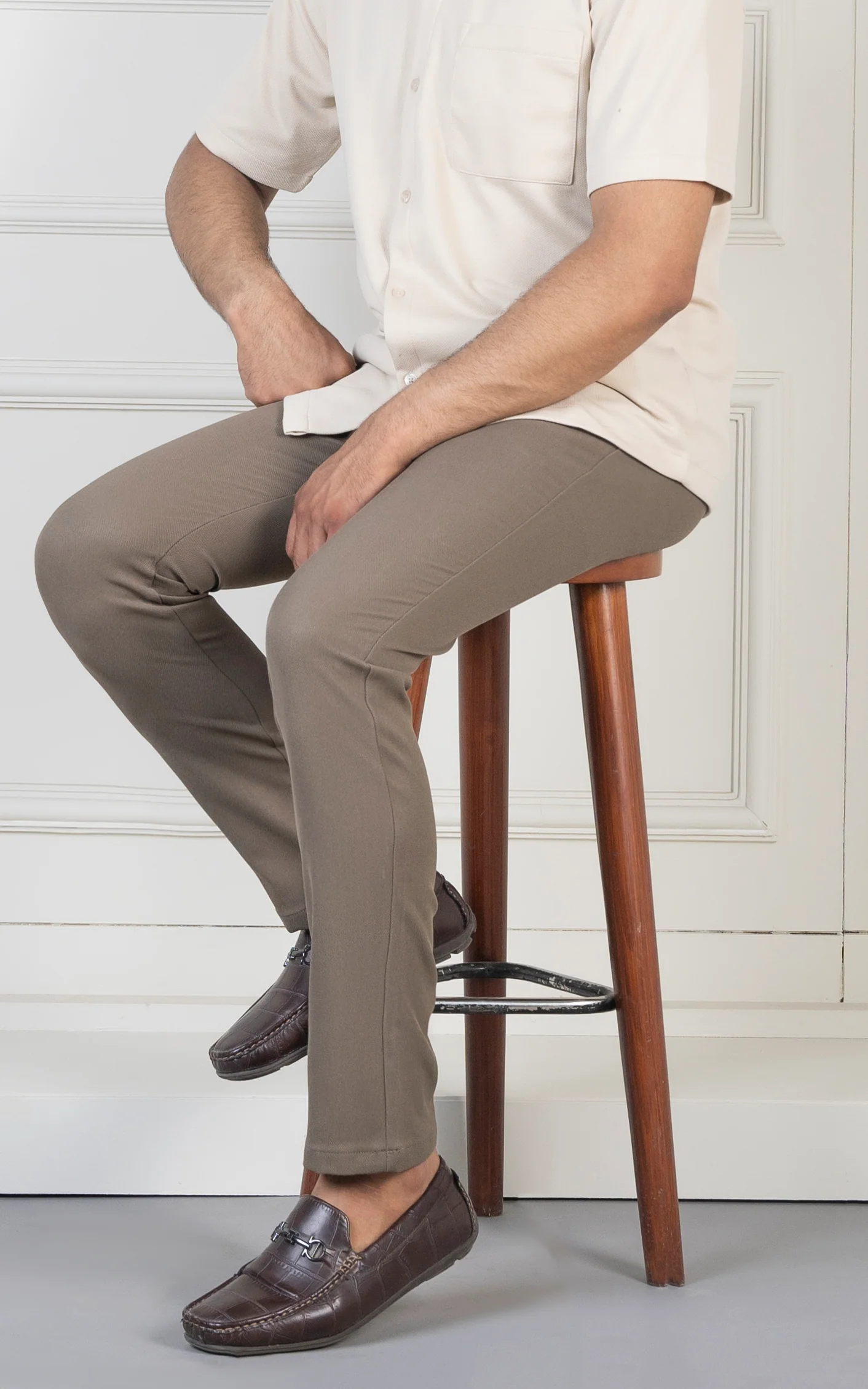 SMART FIT DOBBY PANT LIGHT OLIVE - Image 5