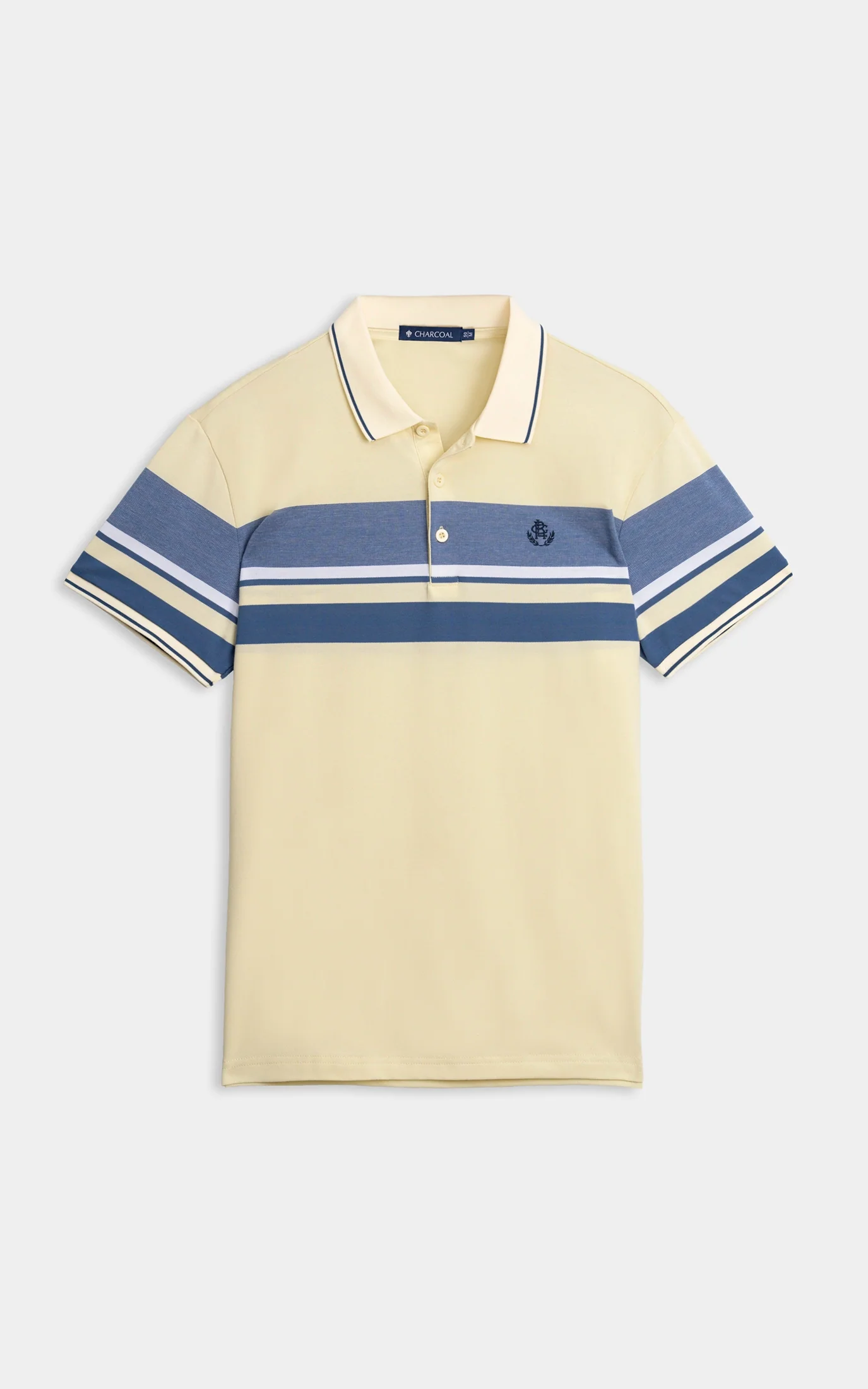 SMART FIT EXECUTIVE ENGINEER STRIPED POLO SHIRT LIME YELLOW - Image 2