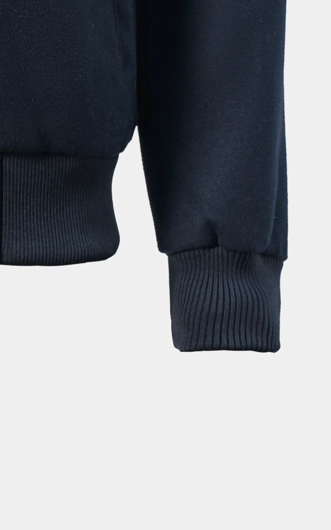 SMART FIT FULLSLEEVE FUR COLLAR WOOL JACKET NAVY - Image 3