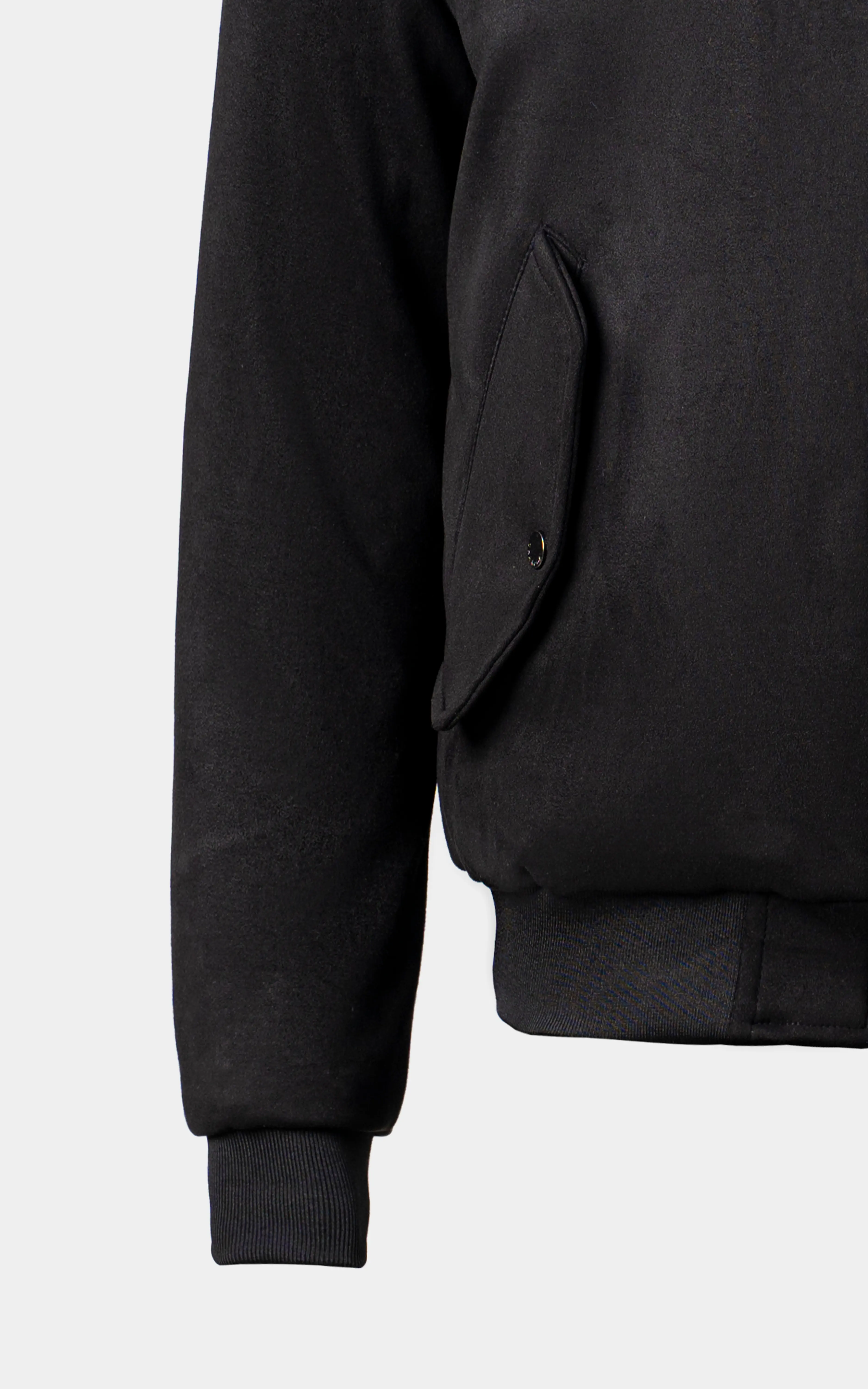 SMART FIT FULLSLEEVE SUEDE BOMBER JACKET BLACK - Image 3