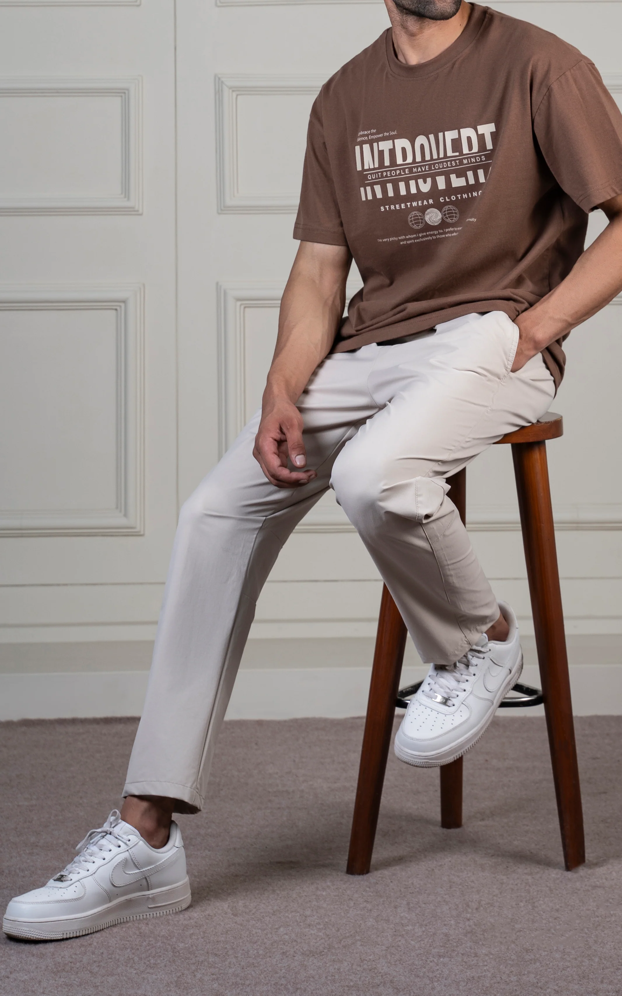 SMART FIT JOGGER TROUSER BEIGE - Image 3