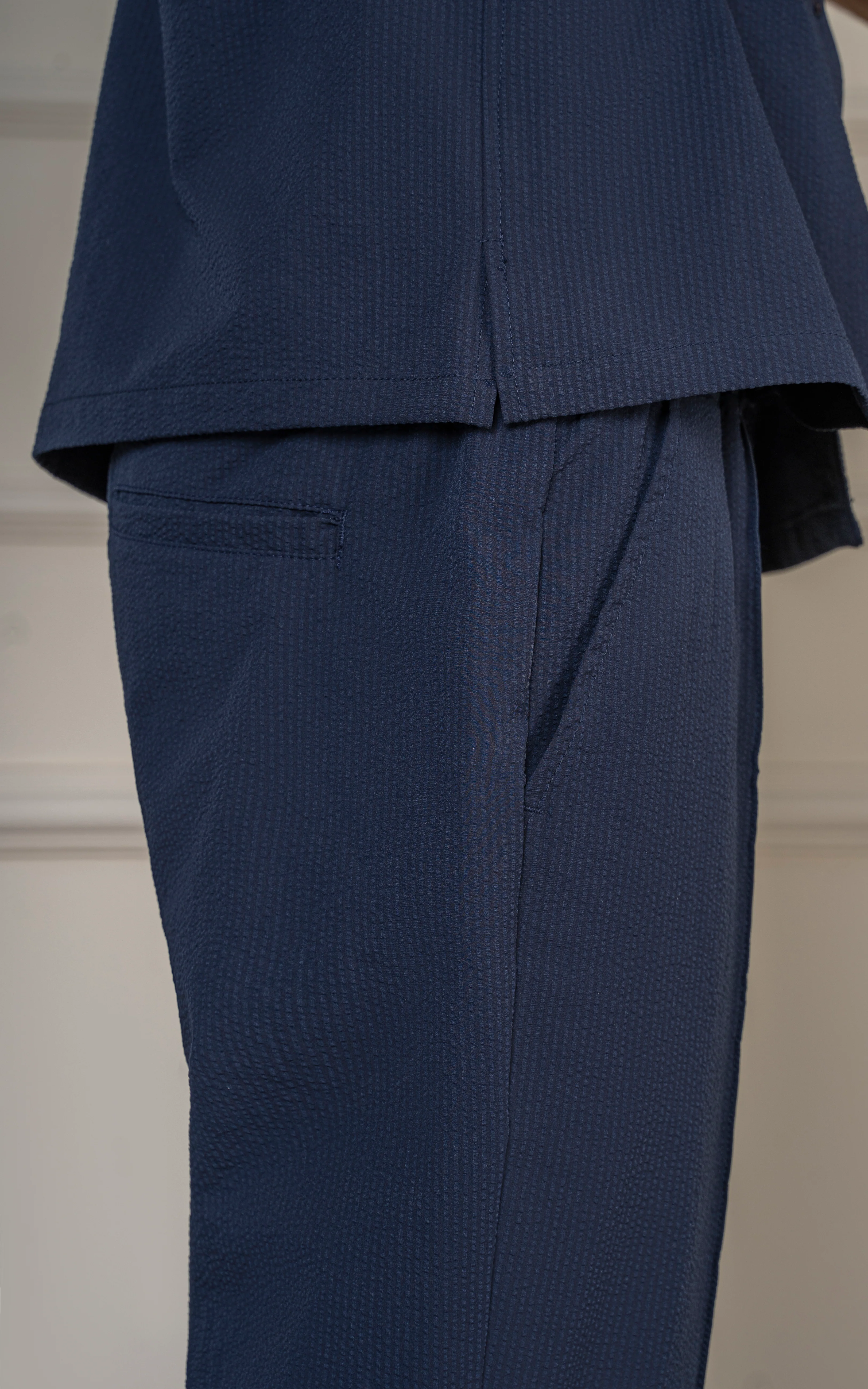 SMART FIT TEXTURED JOGGER TROUSER NAVY - Image 5